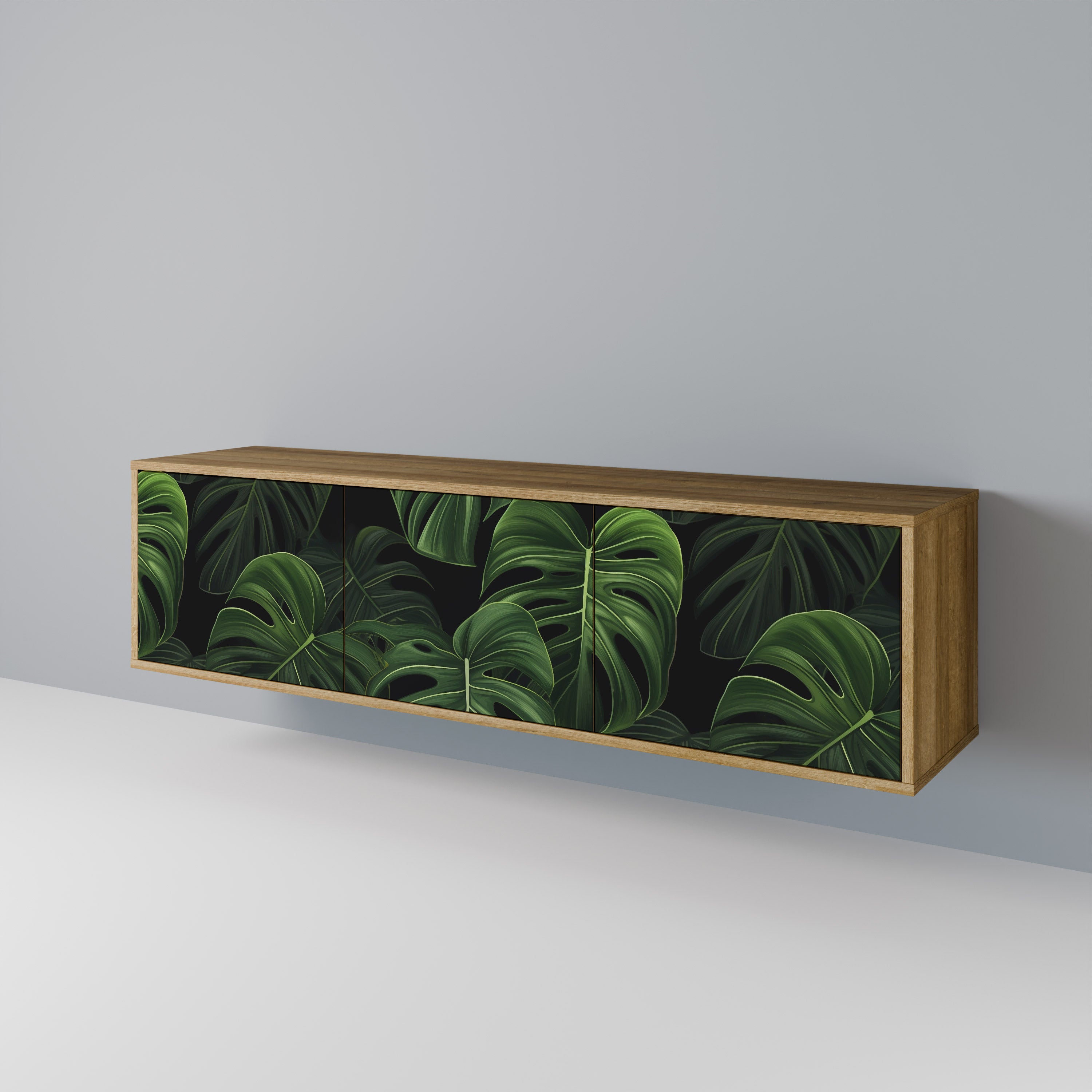 INFINITE MONSTERA Τρίθυρη βάση τηλεόρασης σε όψη δρυός