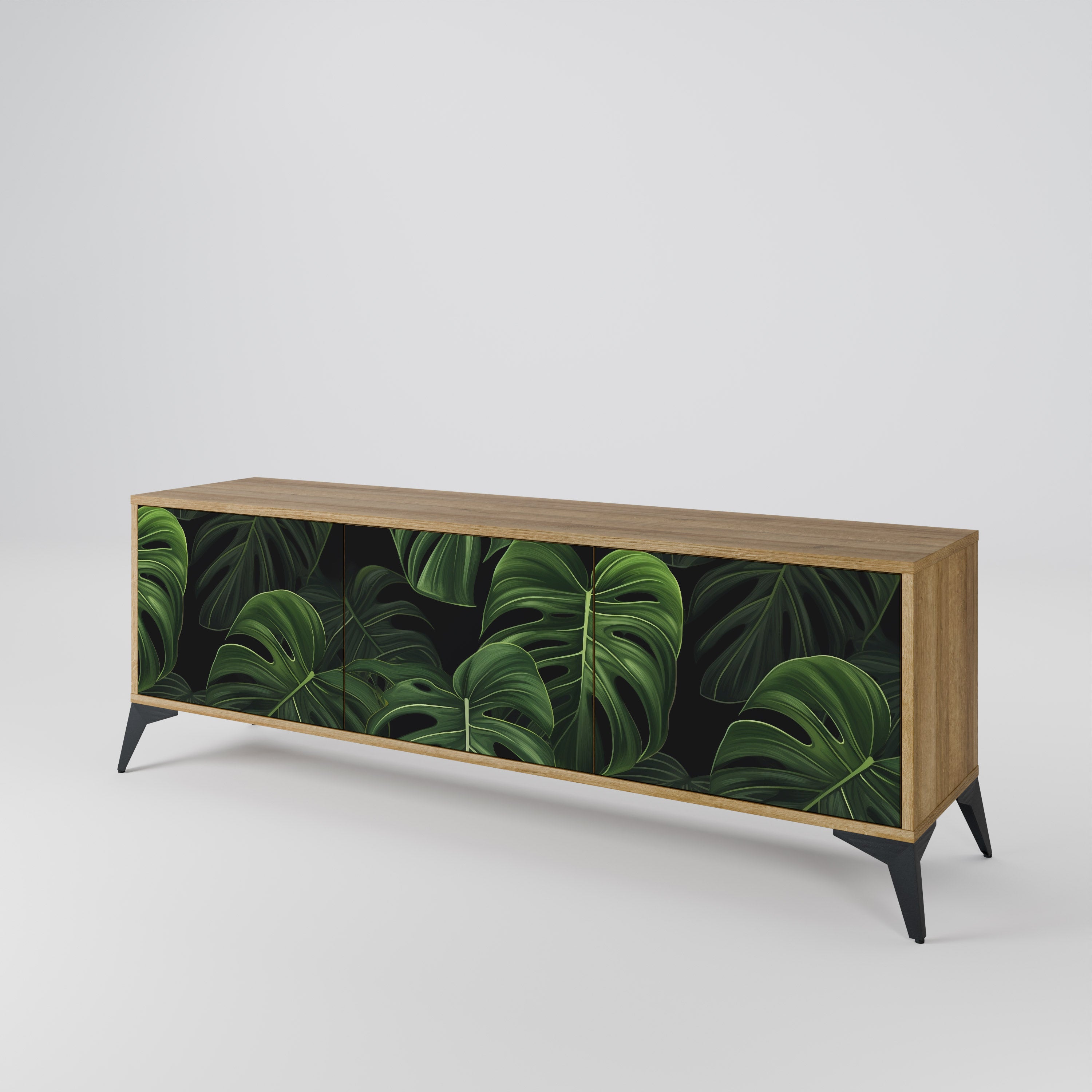 INFINITE MONSTERA Τρίθυρη βάση τηλεόρασης σε όψη δρυός