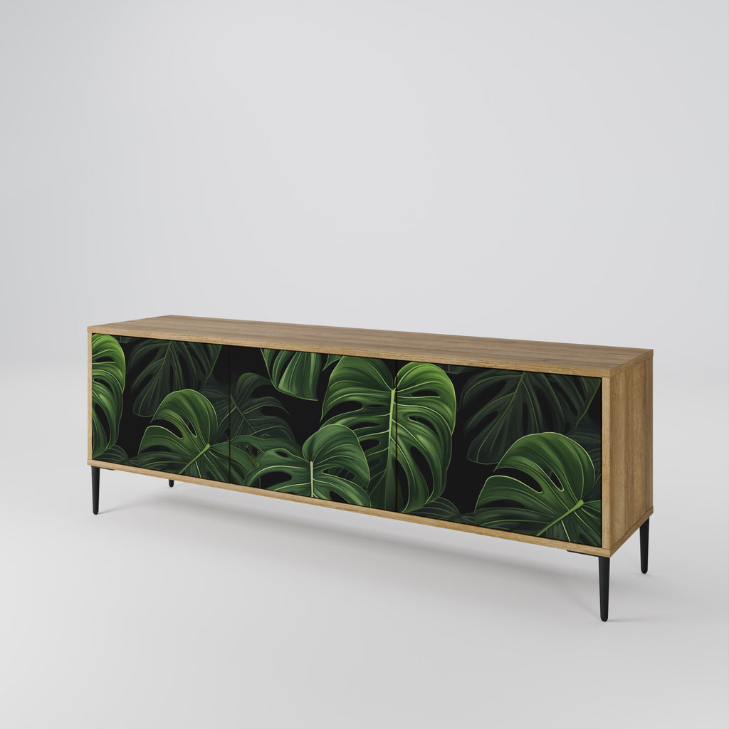 INFINITE MONSTERA Τρίθυρη βάση τηλεόρασης σε όψη δρυός