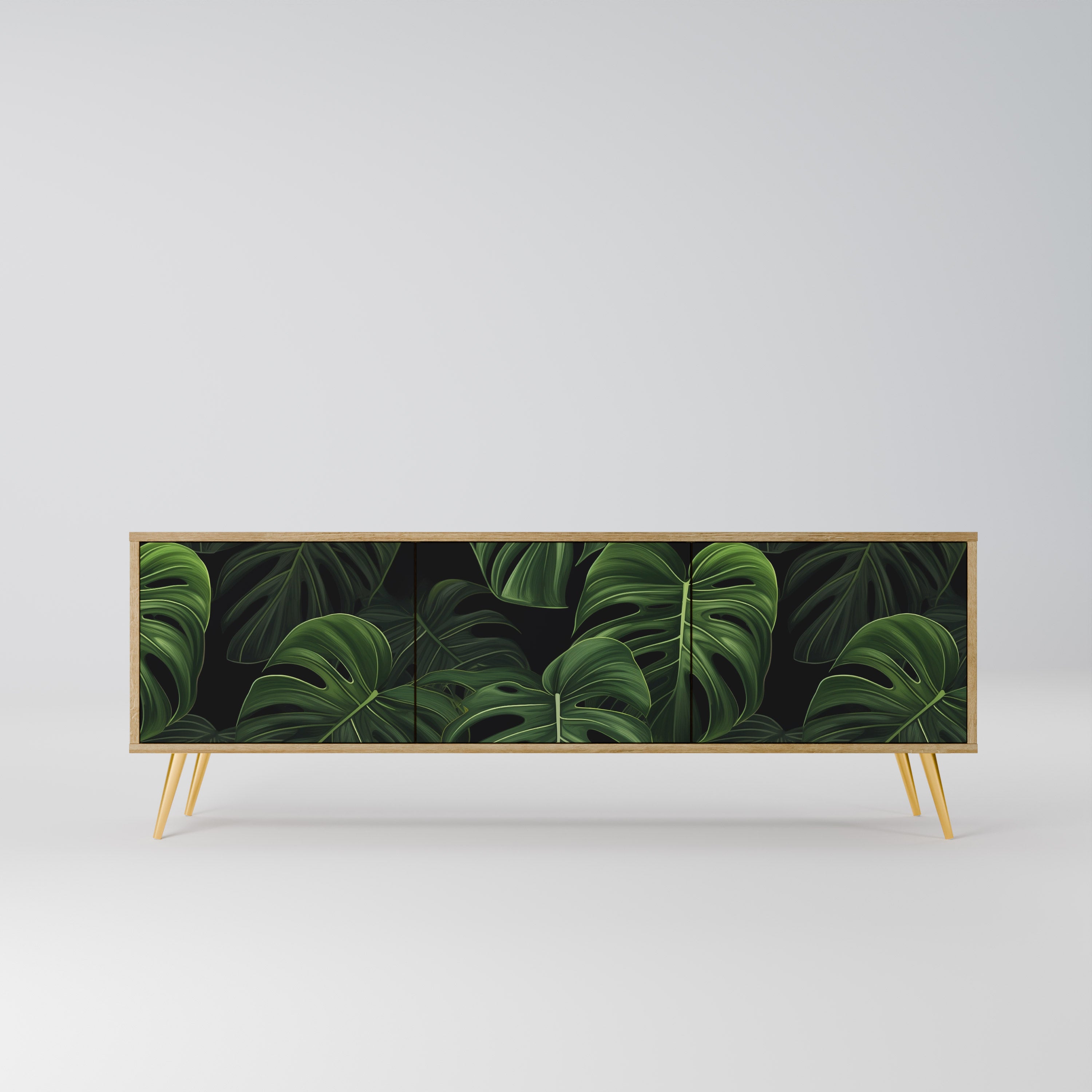 INFINITE MONSTERA Τρίθυρη βάση τηλεόρασης σε όψη δρυός