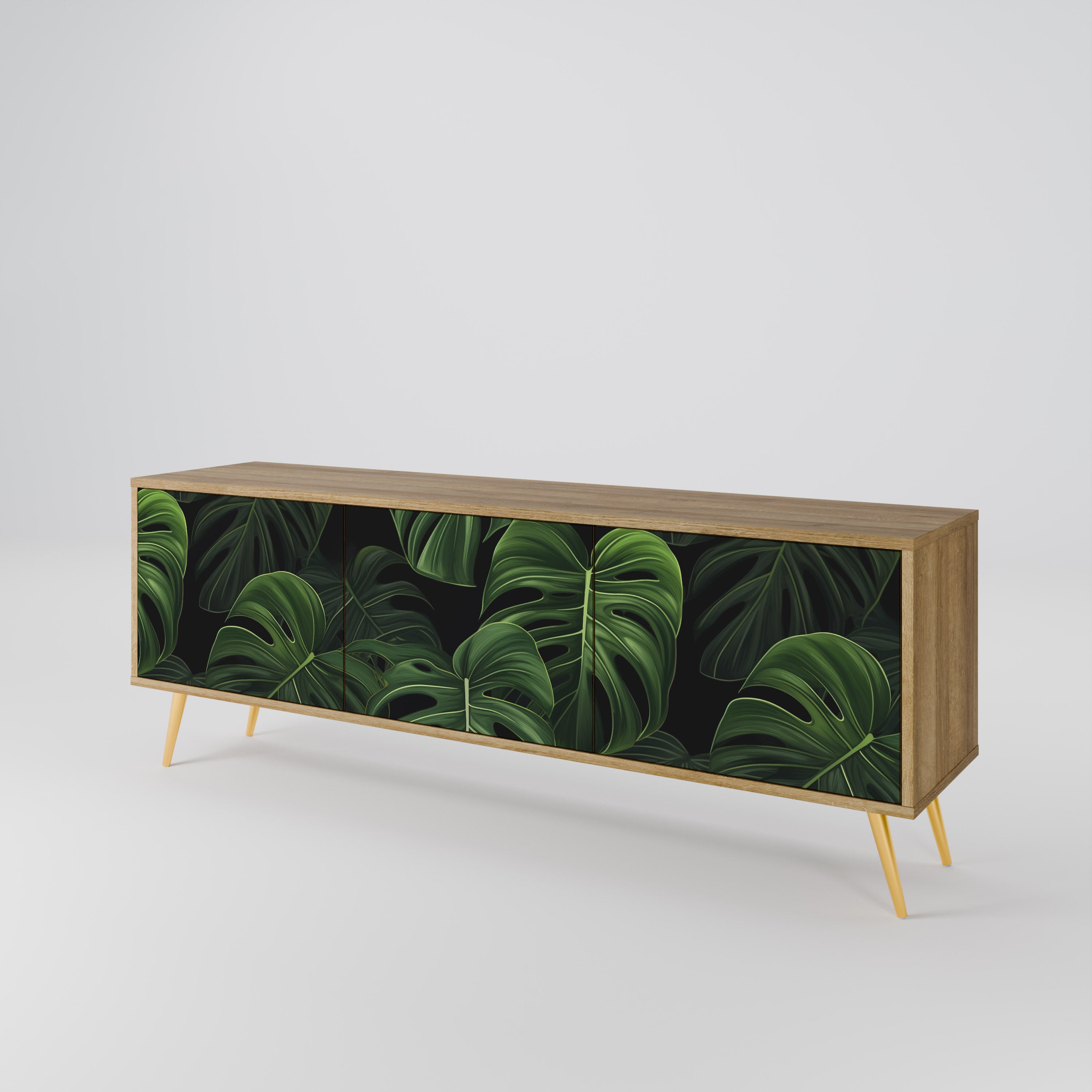 INFINITE MONSTERA Τρίθυρη βάση τηλεόρασης σε όψη δρυός