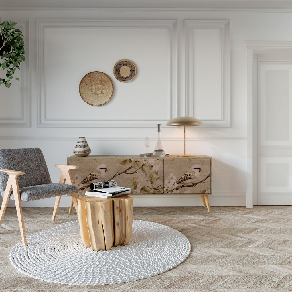 Βάση τηλεόρασης PETAL DISTINGUISH με 3 πόρτες σε όψη δρυός