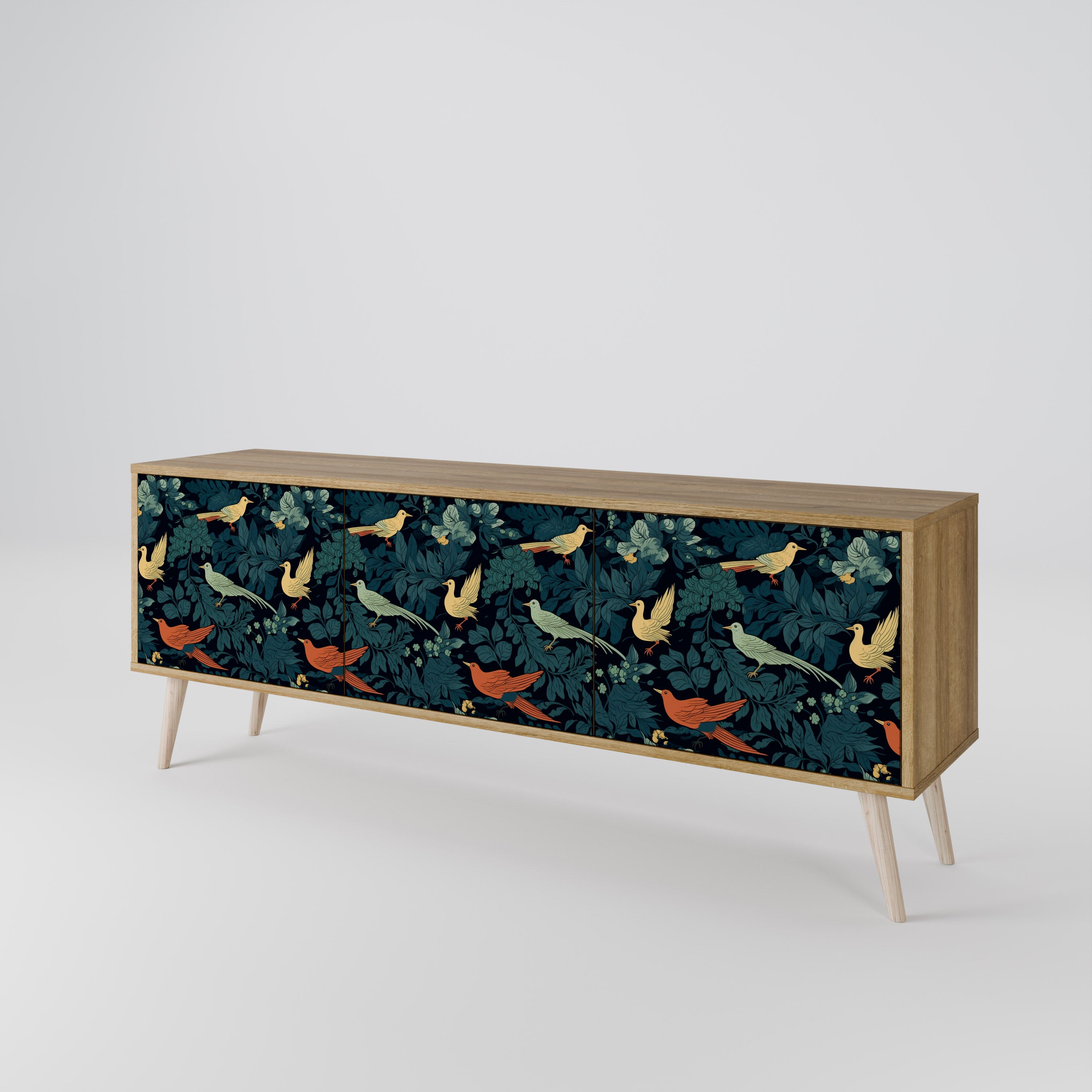 FOWL ORNAMENT 3-Door TV Cabinet