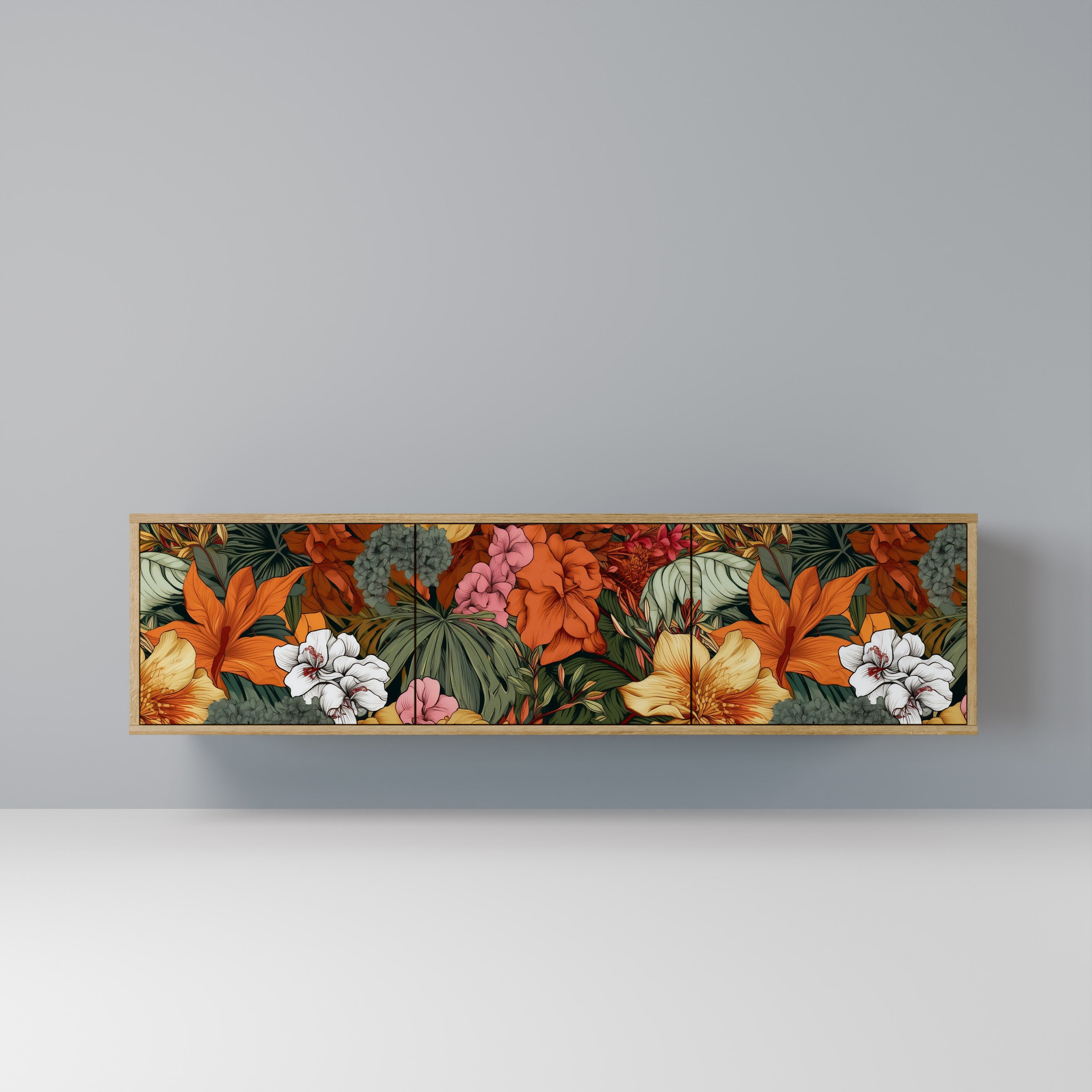 Βάση τηλεόρασης RADIANT FLORA με 3 πόρτες σε όψη δρυός