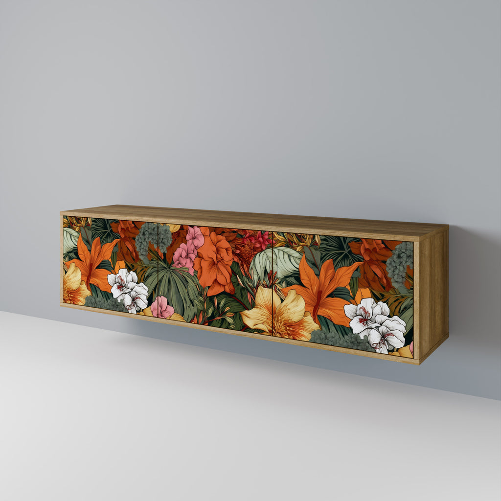 Βάση τηλεόρασης RADIANT FLORA με 3 πόρτες σε όψη δρυός