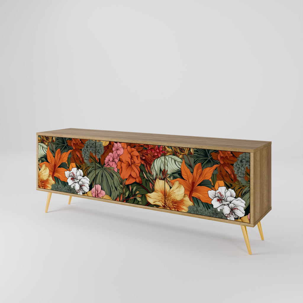 Βάση τηλεόρασης RADIANT FLORA με 3 πόρτες σε όψη δρυός