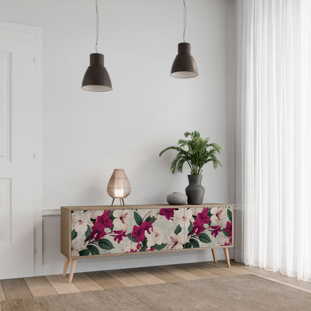 FLOWERET DREAM Τρίθυρη βάση τηλεόρασης σε όψη δρυός