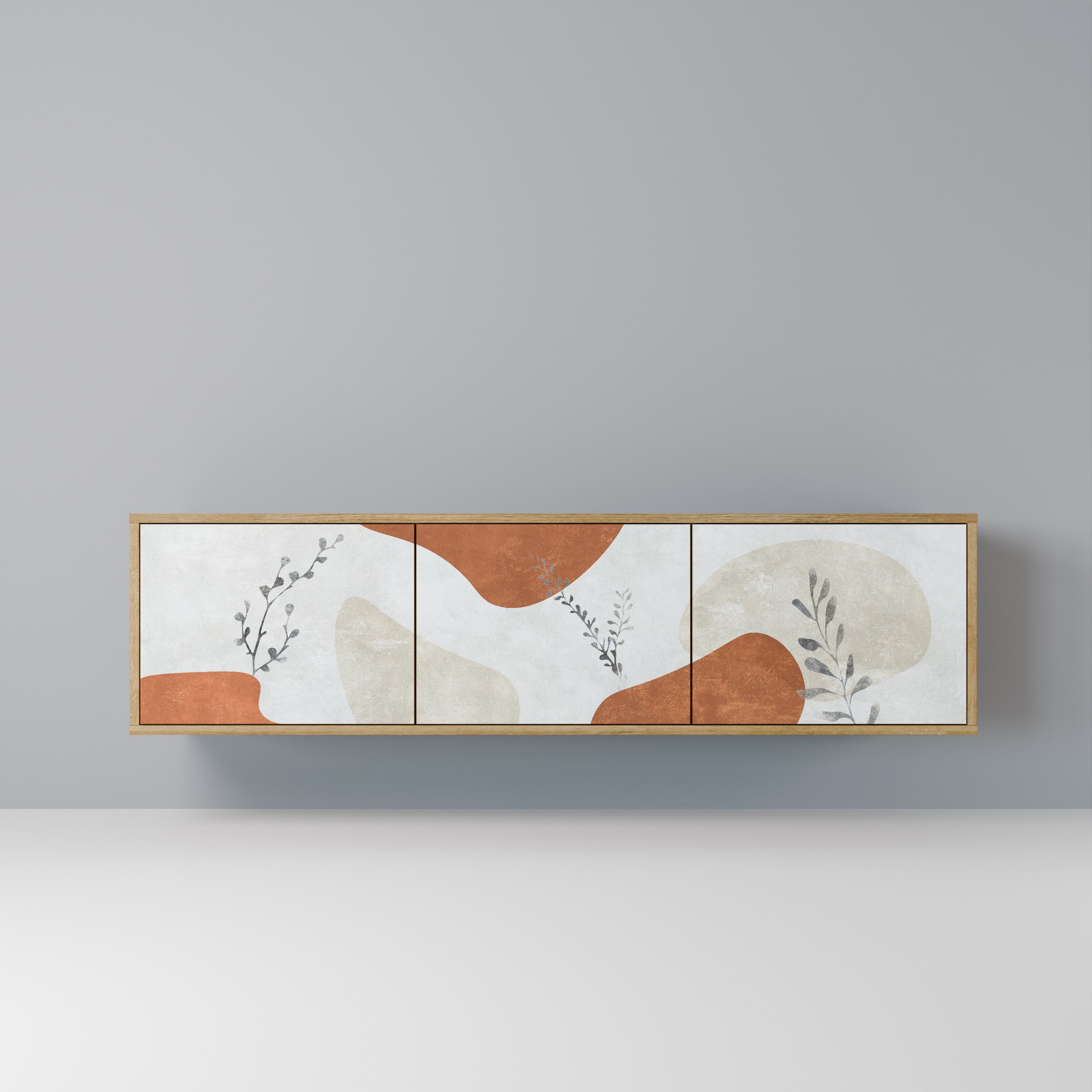 Βάση τηλεόρασης TRANQUIL TWIG με 3 πόρτες σε όψη δρυός
