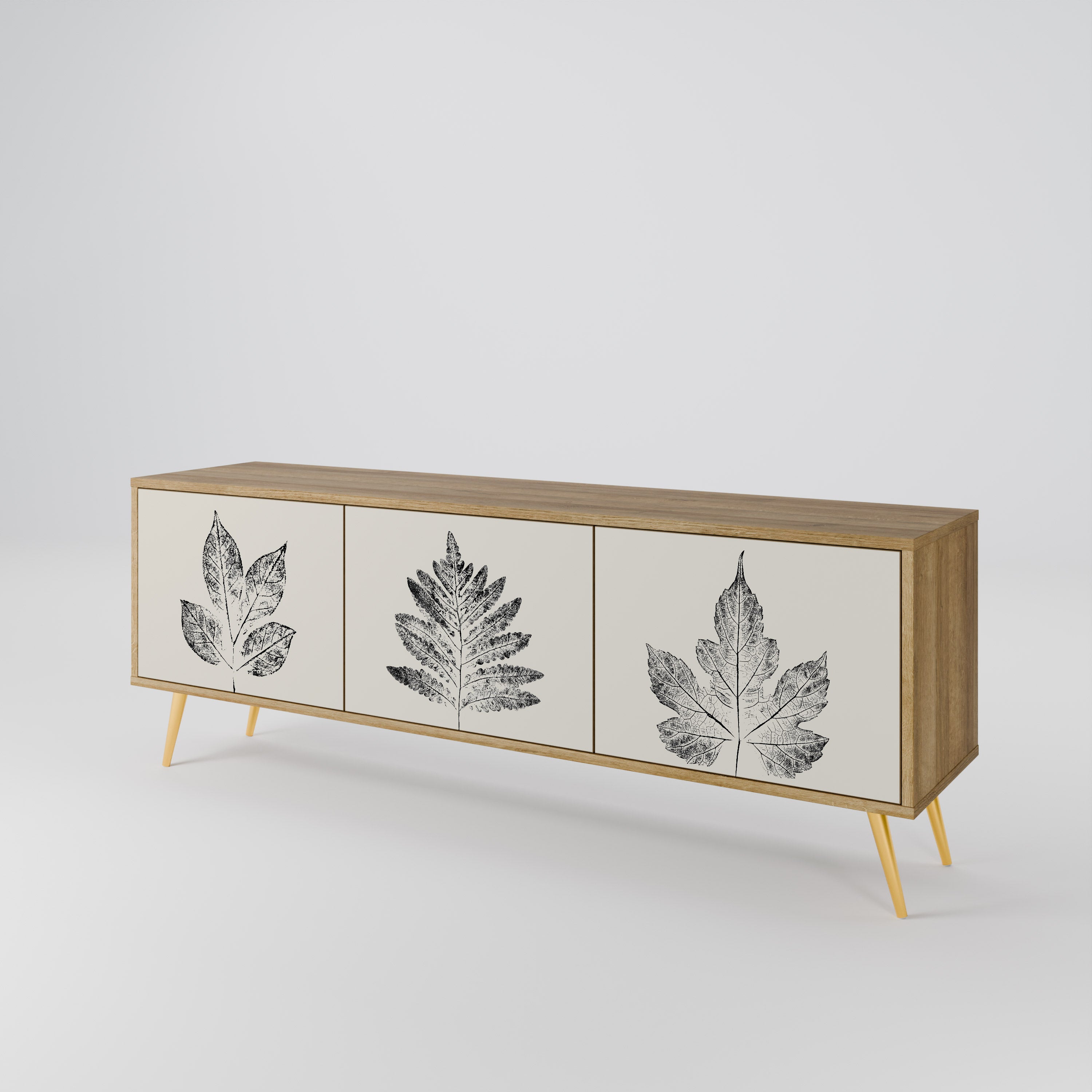 LEAFY STAMPS 3-Door TV Cabinet