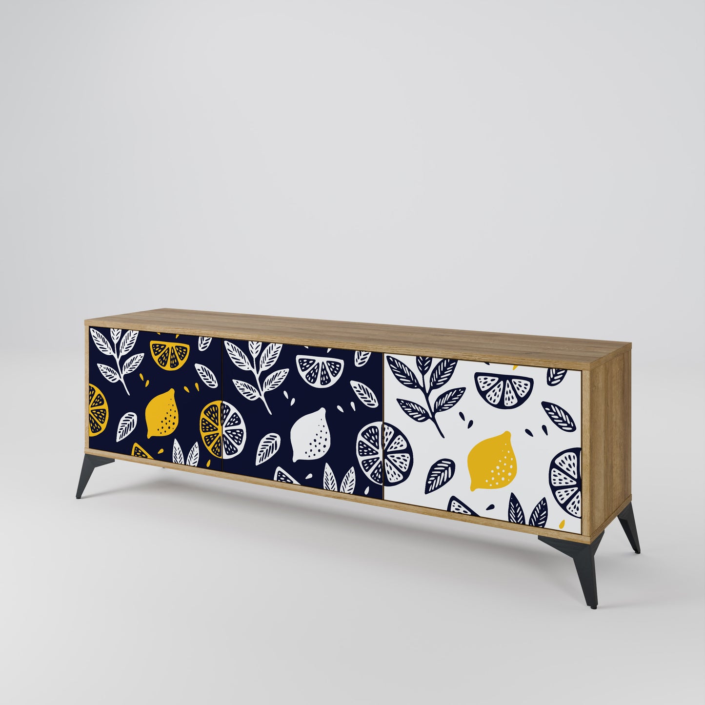 CITRUS BLACK AND WHITE Έπιπλο τηλεόρασης 3-θυρών