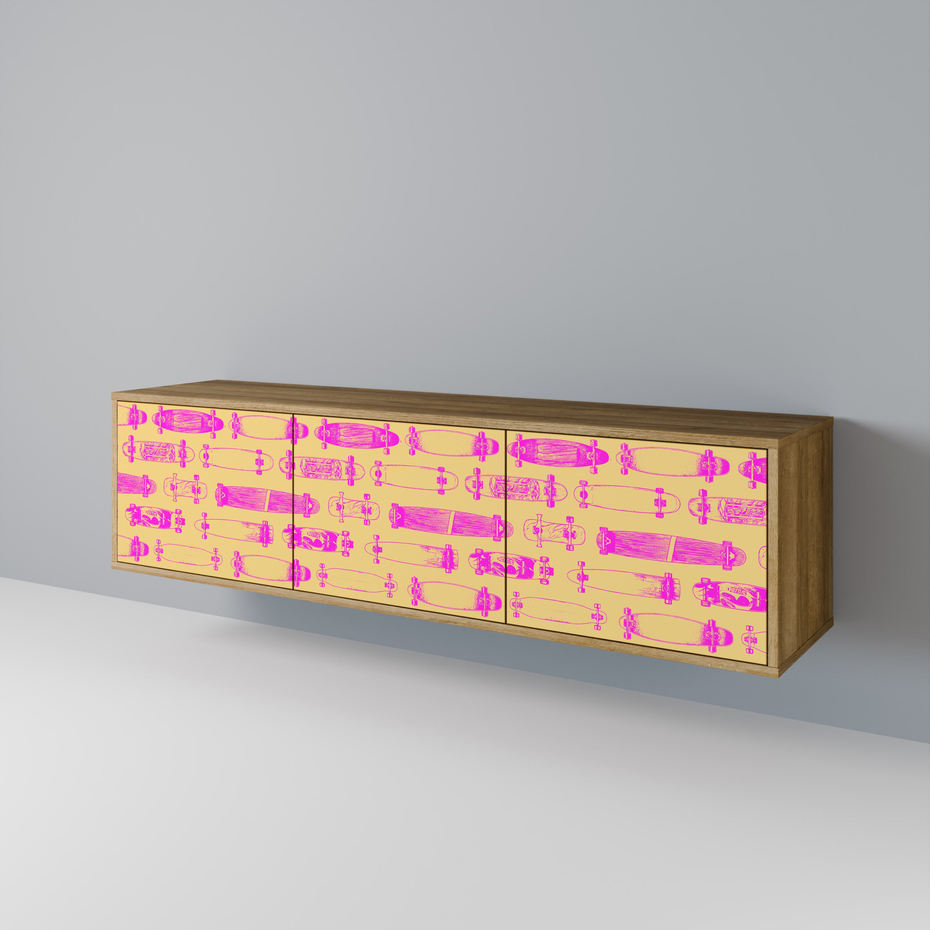 SKATEBOARD ARTISTRY 3-Door TV Cabinet