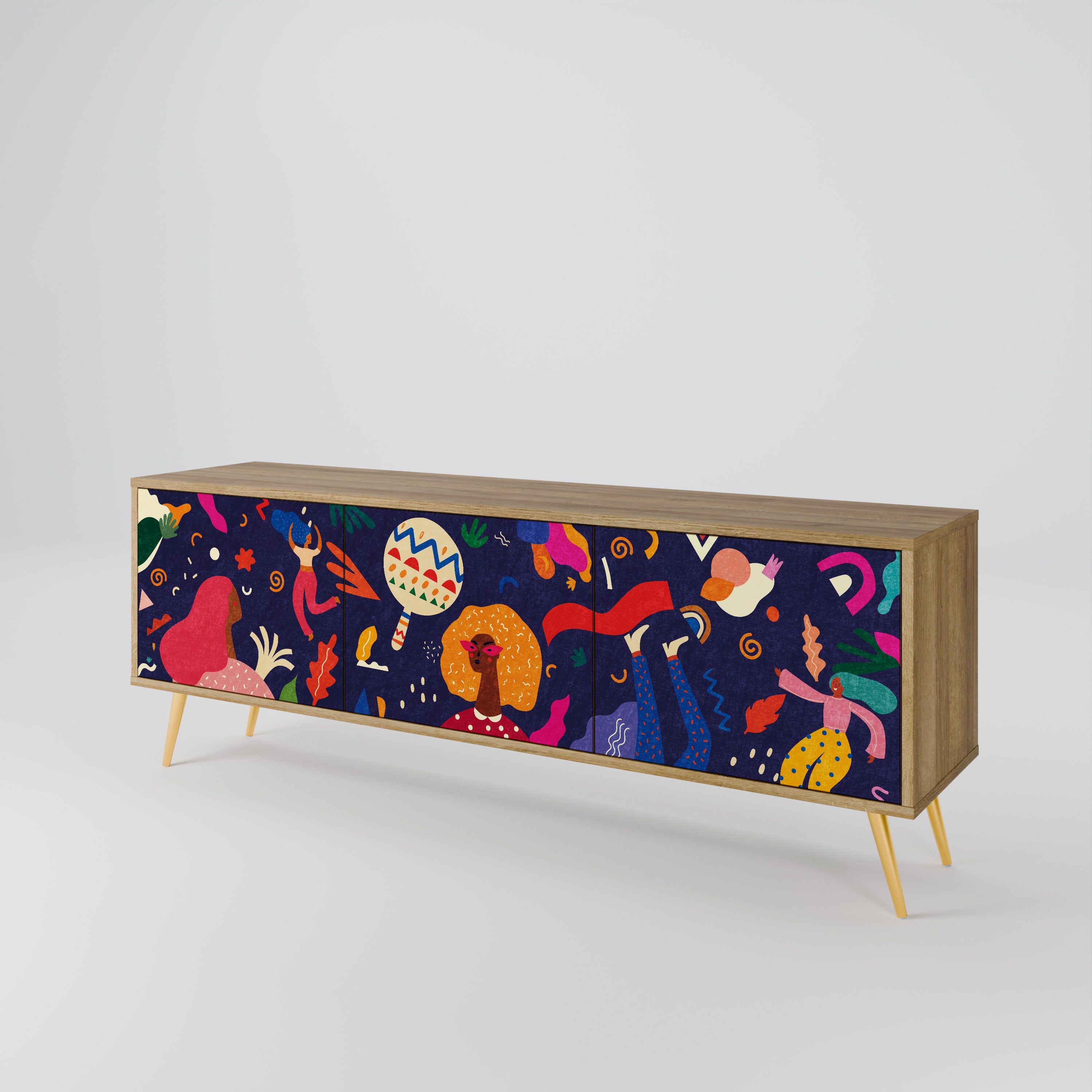 FESTIVE PLEASURES 3-Door TV Cabinet
