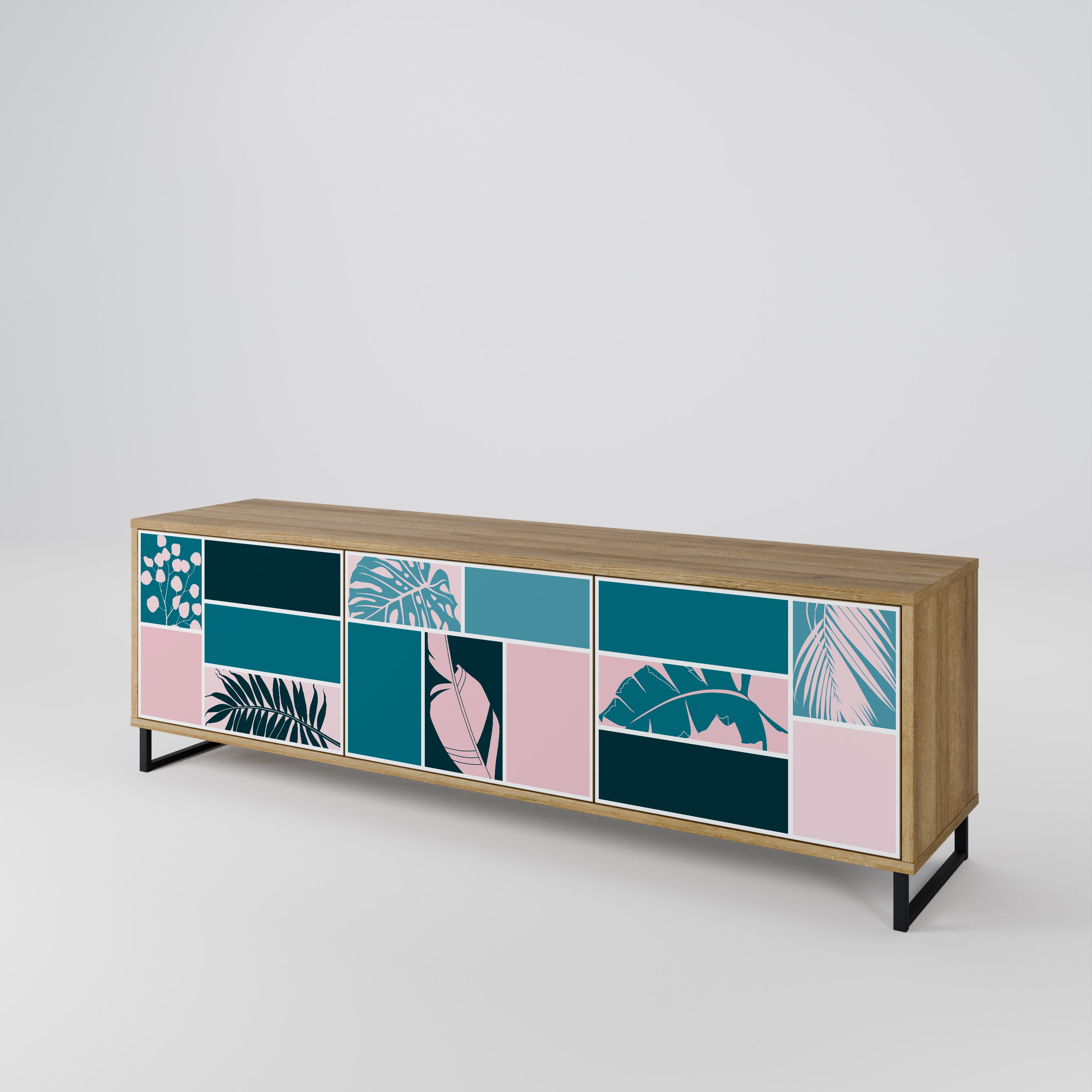 COMBINATION OF SHAPES 3-Door TV Cabinet