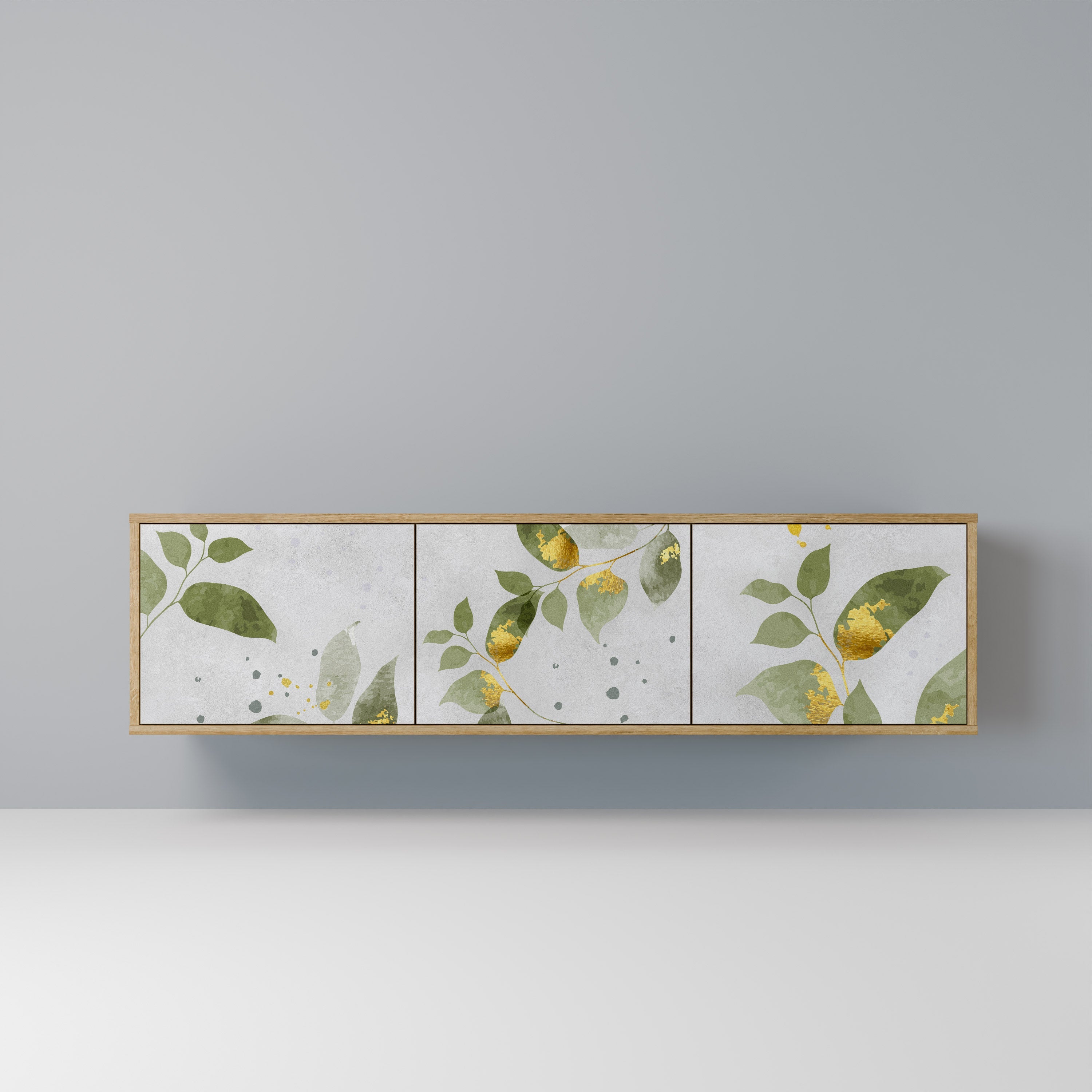 ELEGANT BOTANICS Τρίθυρη βάση τηλεόρασης σε όψη δρυός