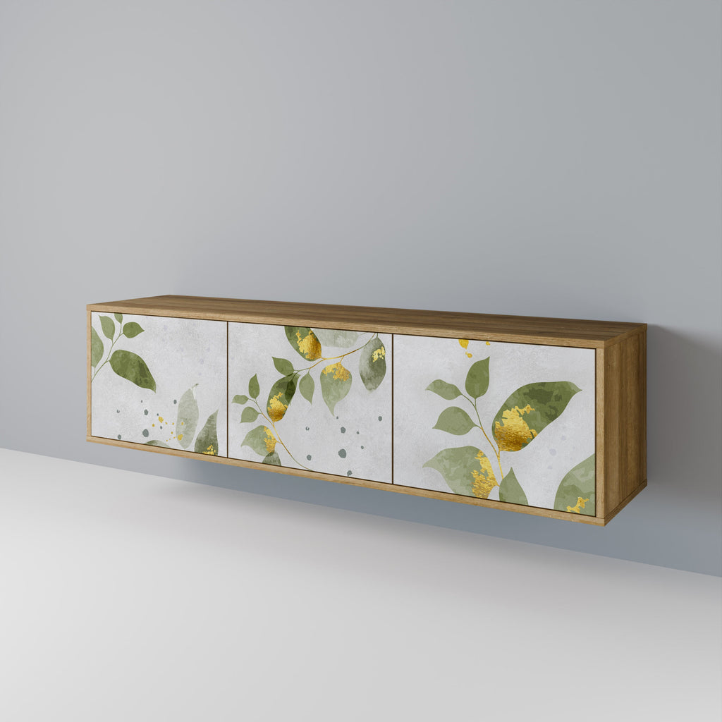 ELEGANT BOTANICS Τρίθυρη βάση τηλεόρασης σε όψη δρυός