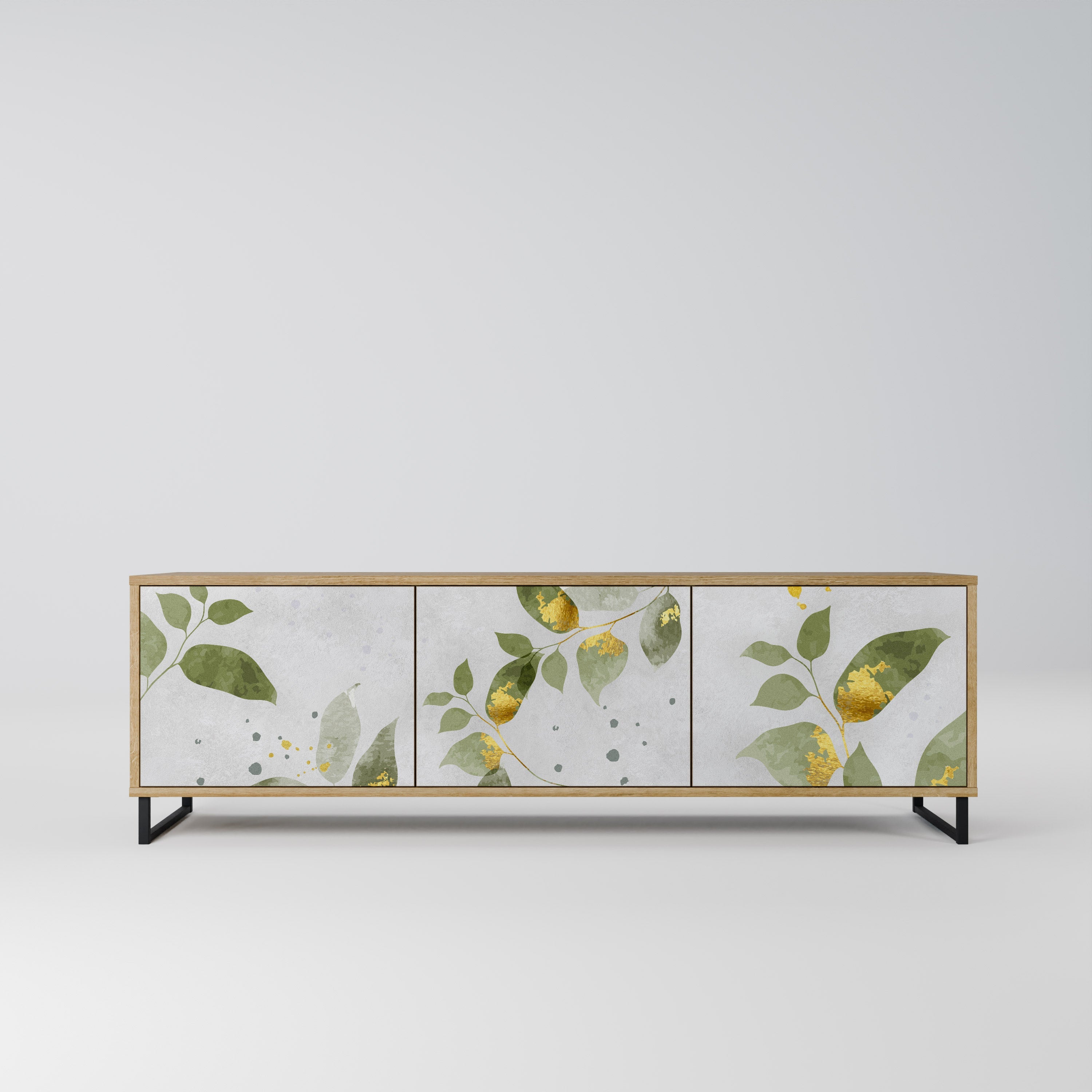 ELEGANT BOTANICS Τρίθυρη βάση τηλεόρασης σε όψη δρυός