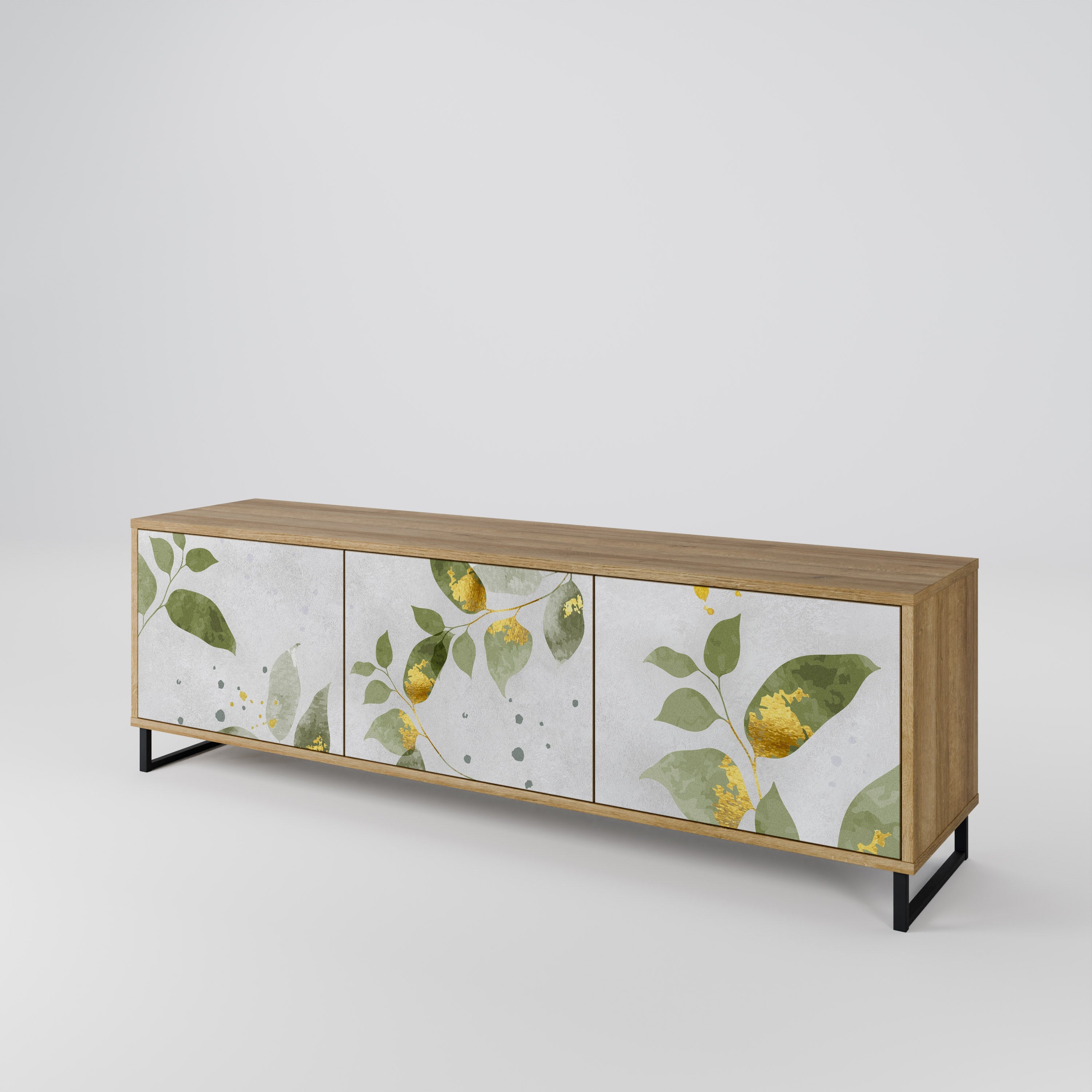 ELEGANT BOTANICS Τρίθυρη βάση τηλεόρασης σε όψη δρυός