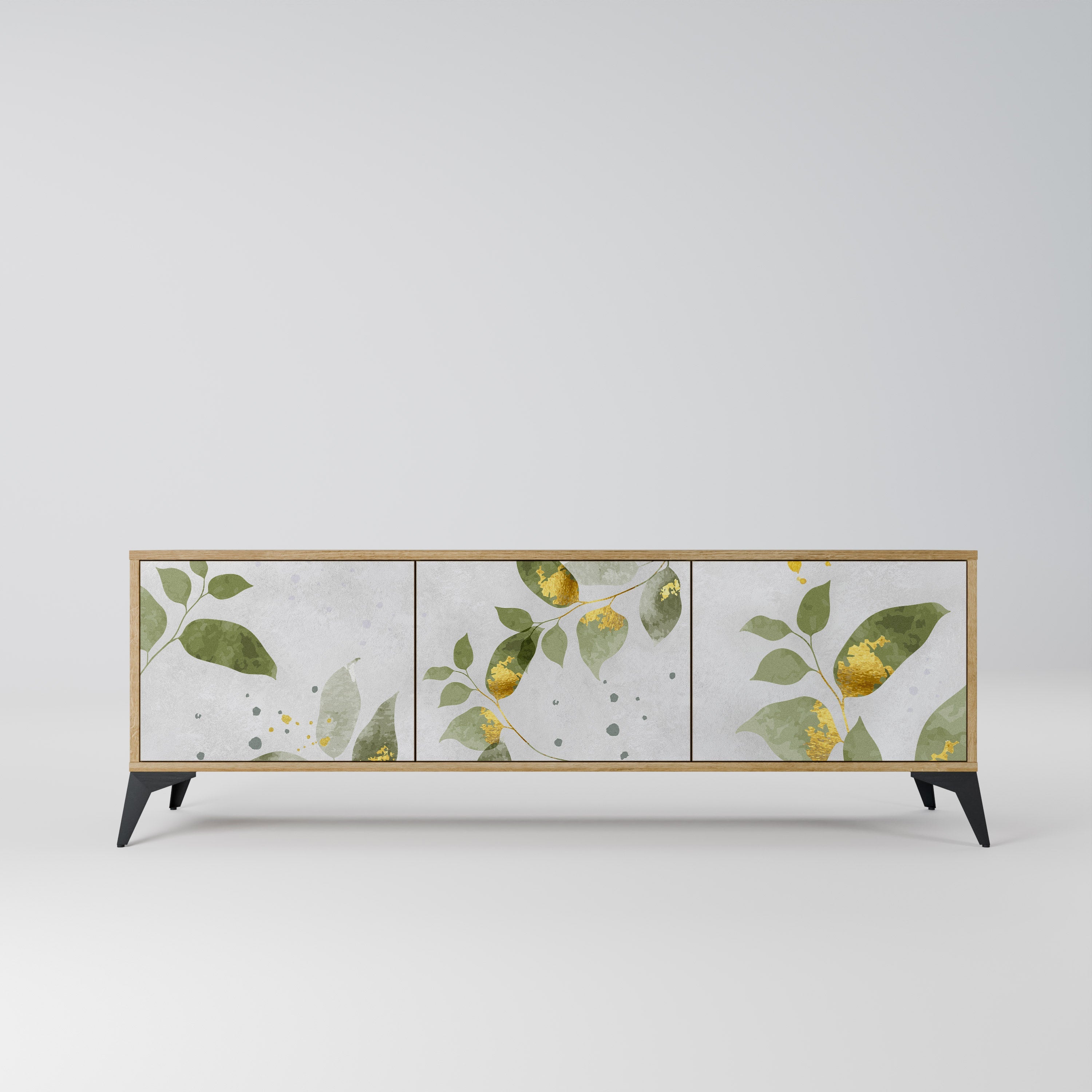 ELEGANT BOTANICS Τρίθυρη βάση τηλεόρασης σε όψη δρυός