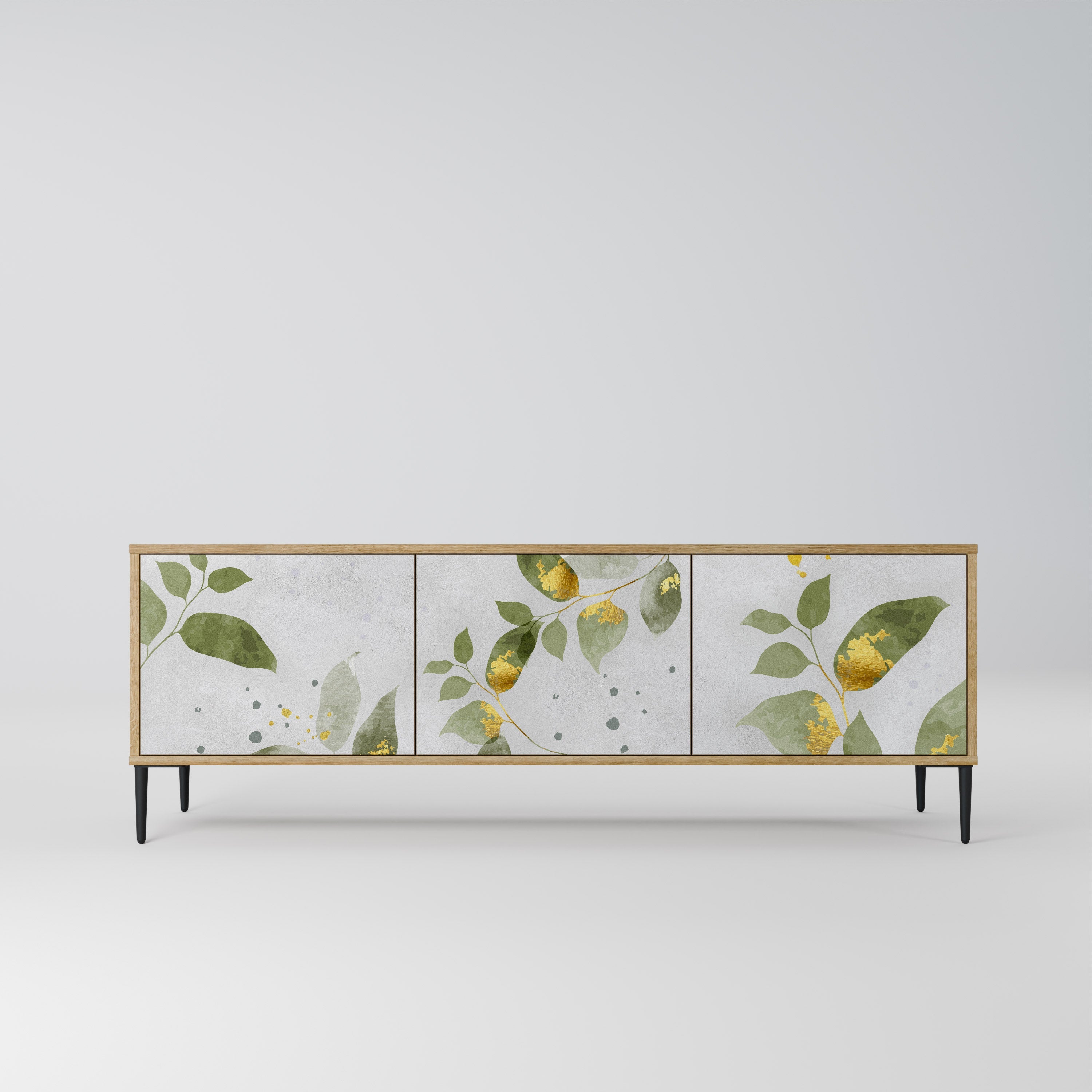 ELEGANT BOTANICS Τρίθυρη βάση τηλεόρασης σε όψη δρυός
