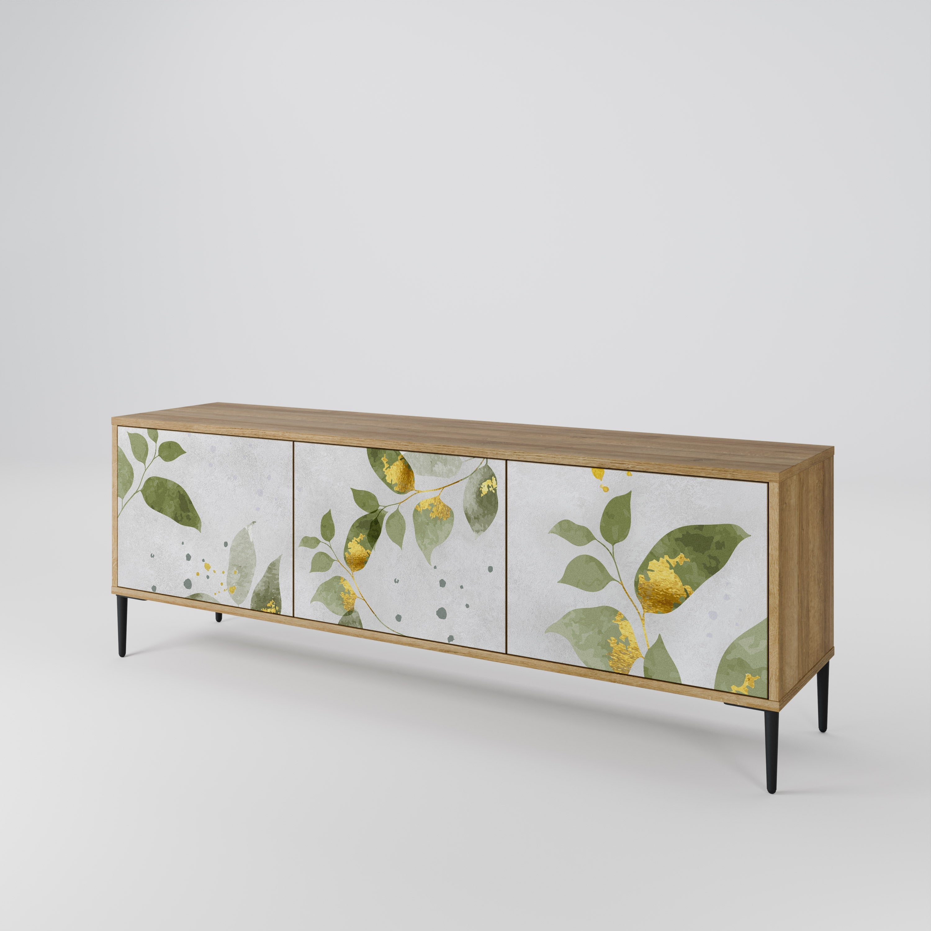 ELEGANT BOTANICS Τρίθυρη βάση τηλεόρασης σε όψη δρυός