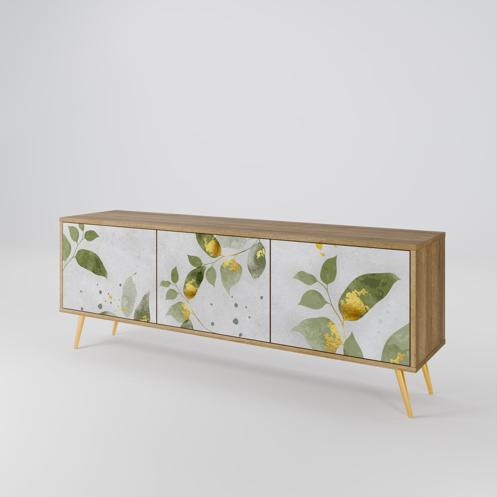 ELEGANT BOTANICS Τρίθυρη βάση τηλεόρασης σε όψη δρυός