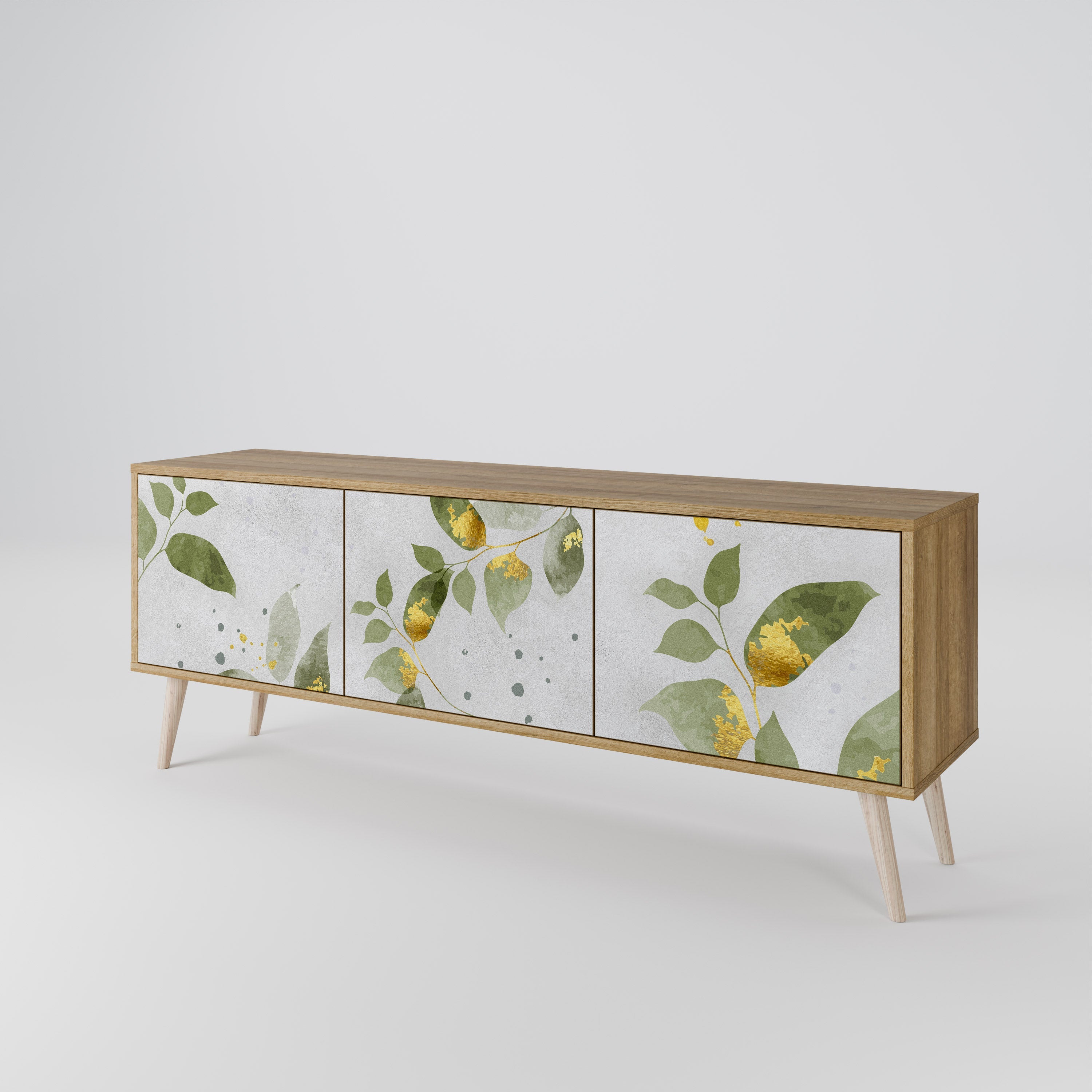 ELEGANT BOTANICS Τρίθυρη βάση τηλεόρασης σε όψη δρυός