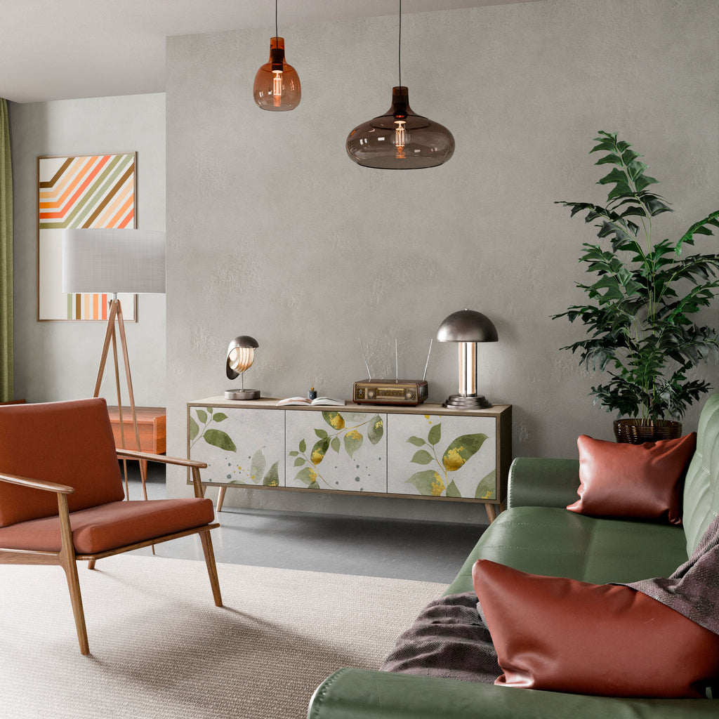 ELEGANT BOTANICS Τρίθυρη βάση τηλεόρασης σε όψη δρυός