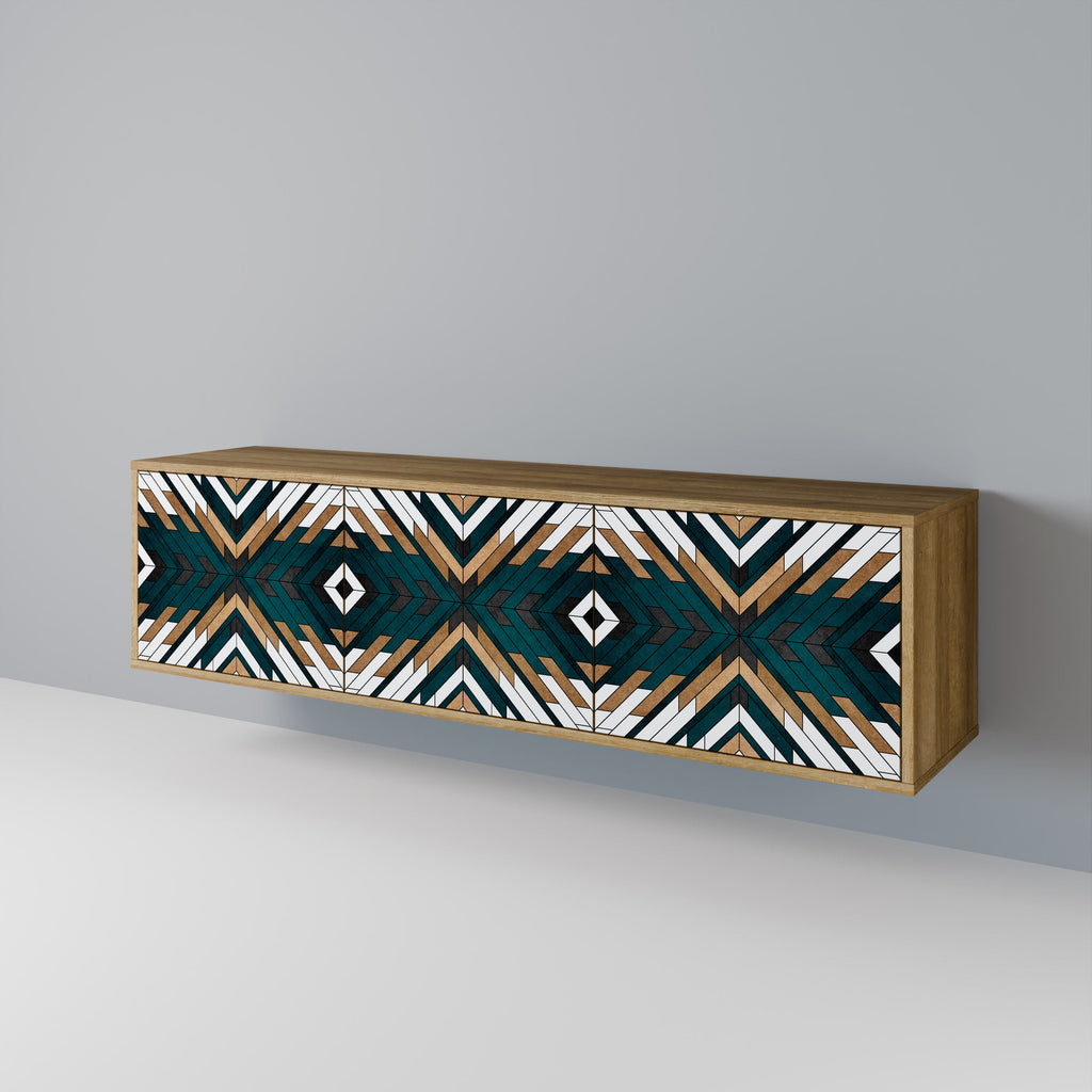 Βάση τηλεόρασης ARTISTIC GEOMETRIA 3 πορτών σε εφέ δρυός