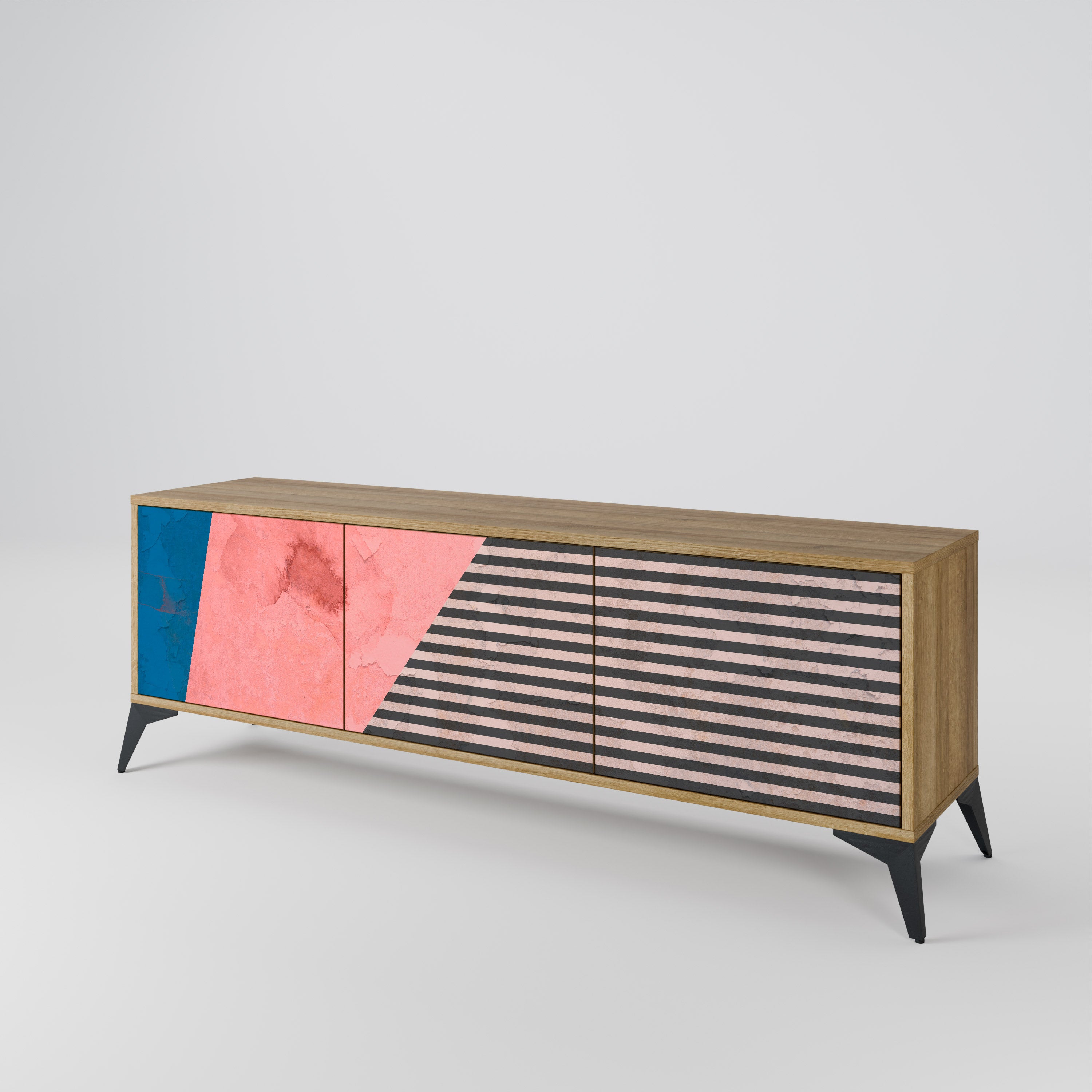 GLAMOROUS STRIPE Έπιπλο τηλεόρασης 3-θυρών