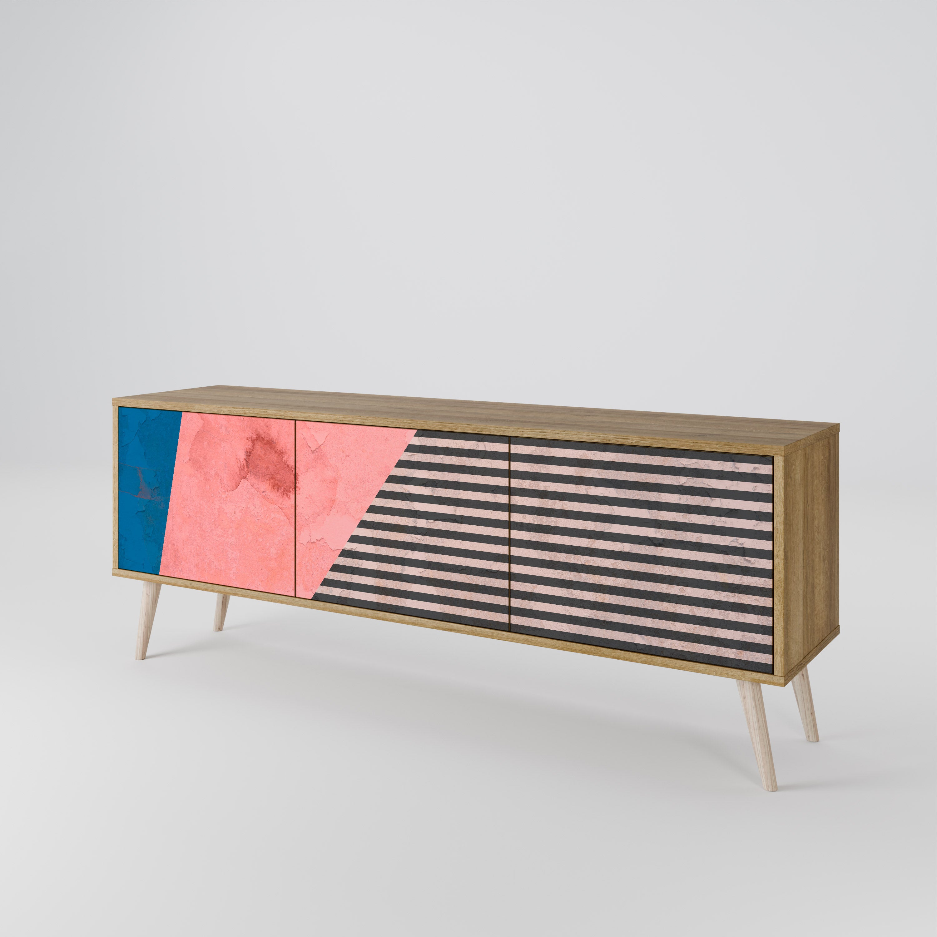 GLAMOROUS STRIPE Έπιπλο τηλεόρασης 3-θυρών