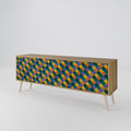 PAINTED SQUARES MIX 3-Door TV Cabinet