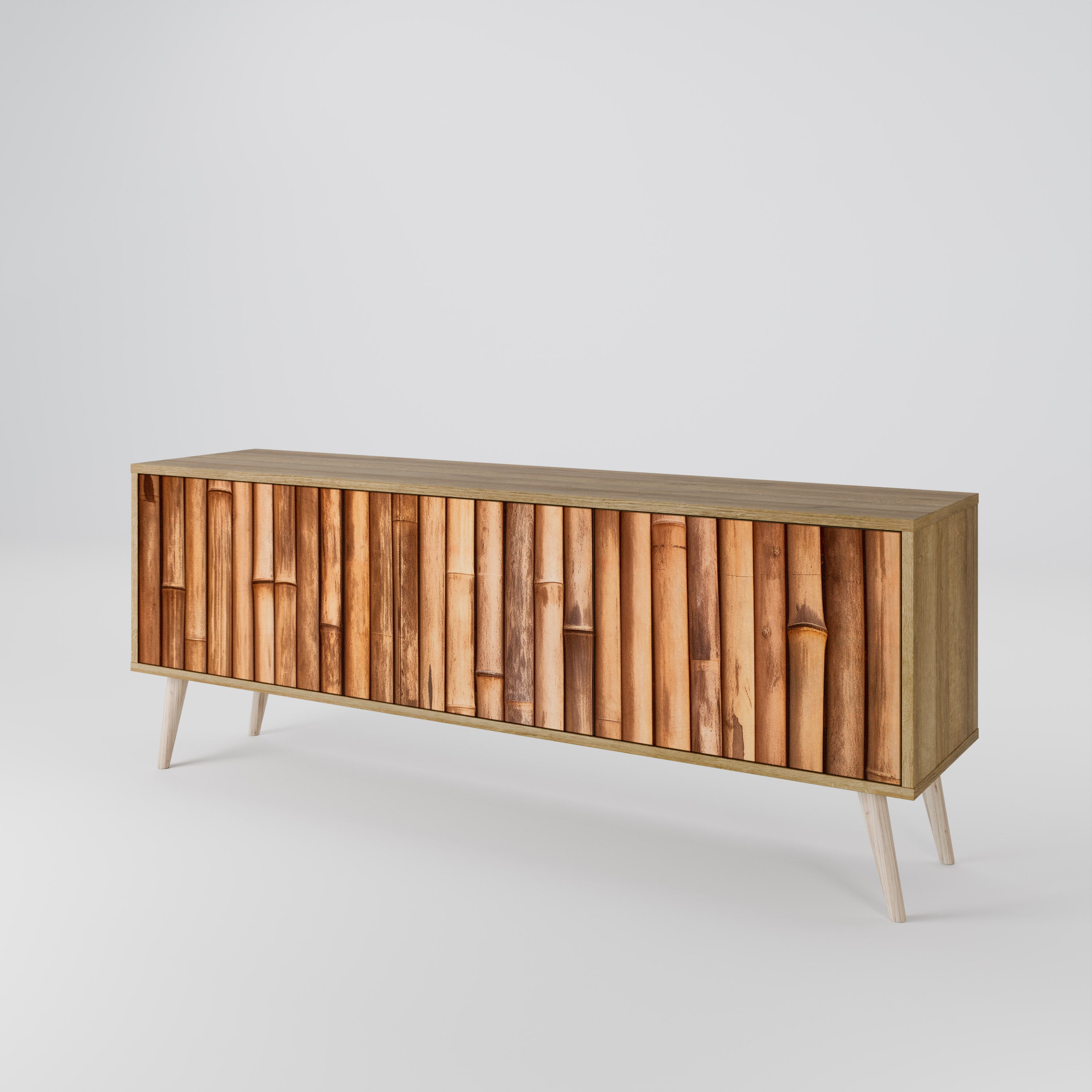 NATURAL WOOD Έπιπλο τηλεόρασης 3-θυρών