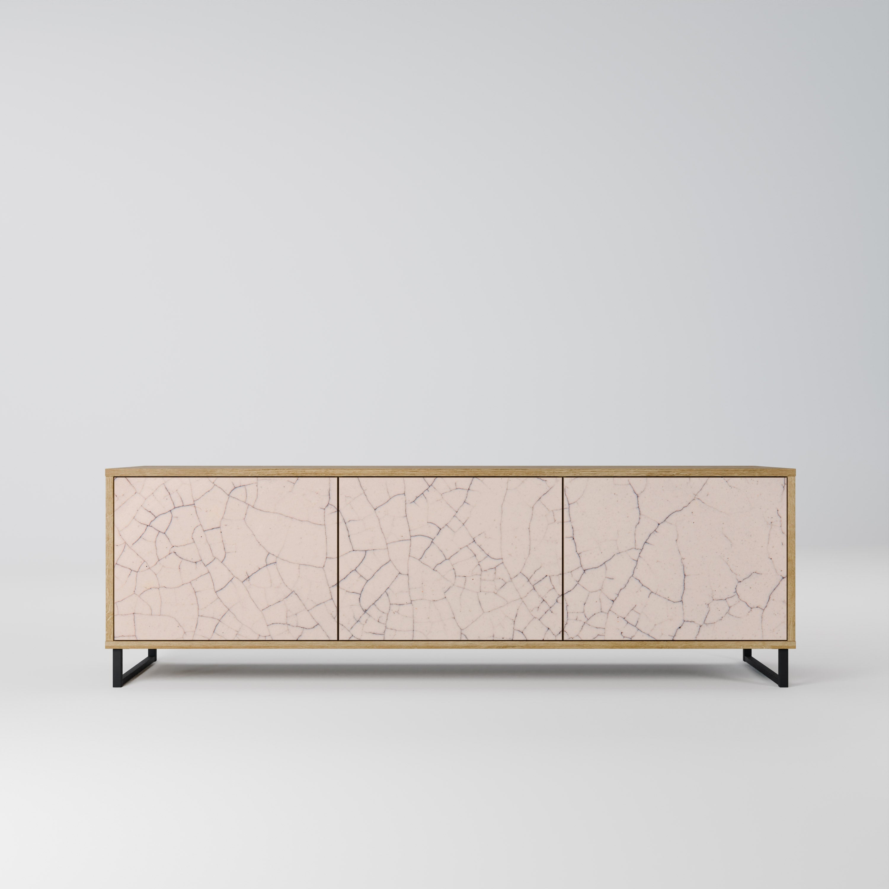 Βάση τηλεόρασης 3 θυρών CERAMIC TEXTURE σε όψη δρυός