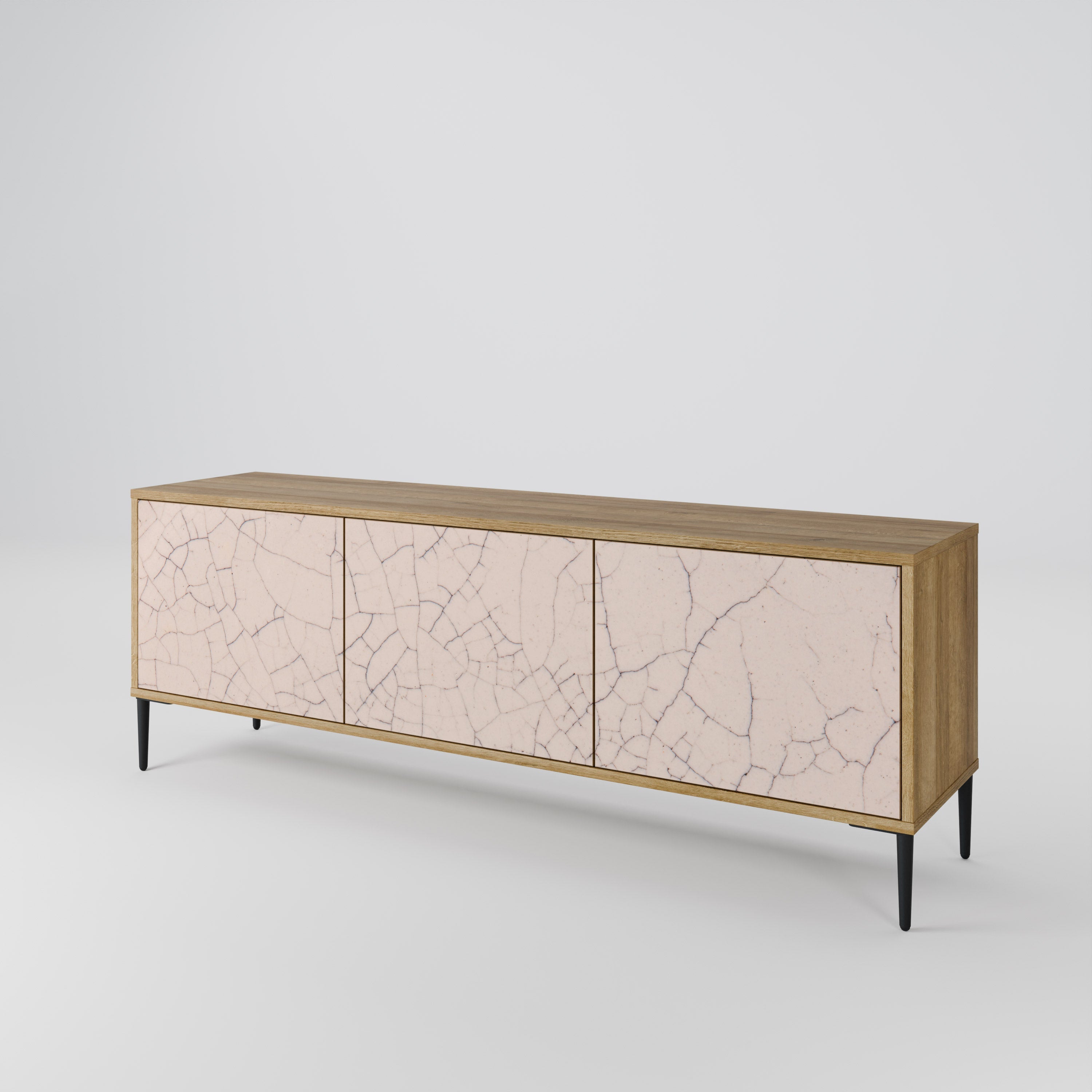 Βάση τηλεόρασης 3 θυρών CERAMIC TEXTURE σε όψη δρυός