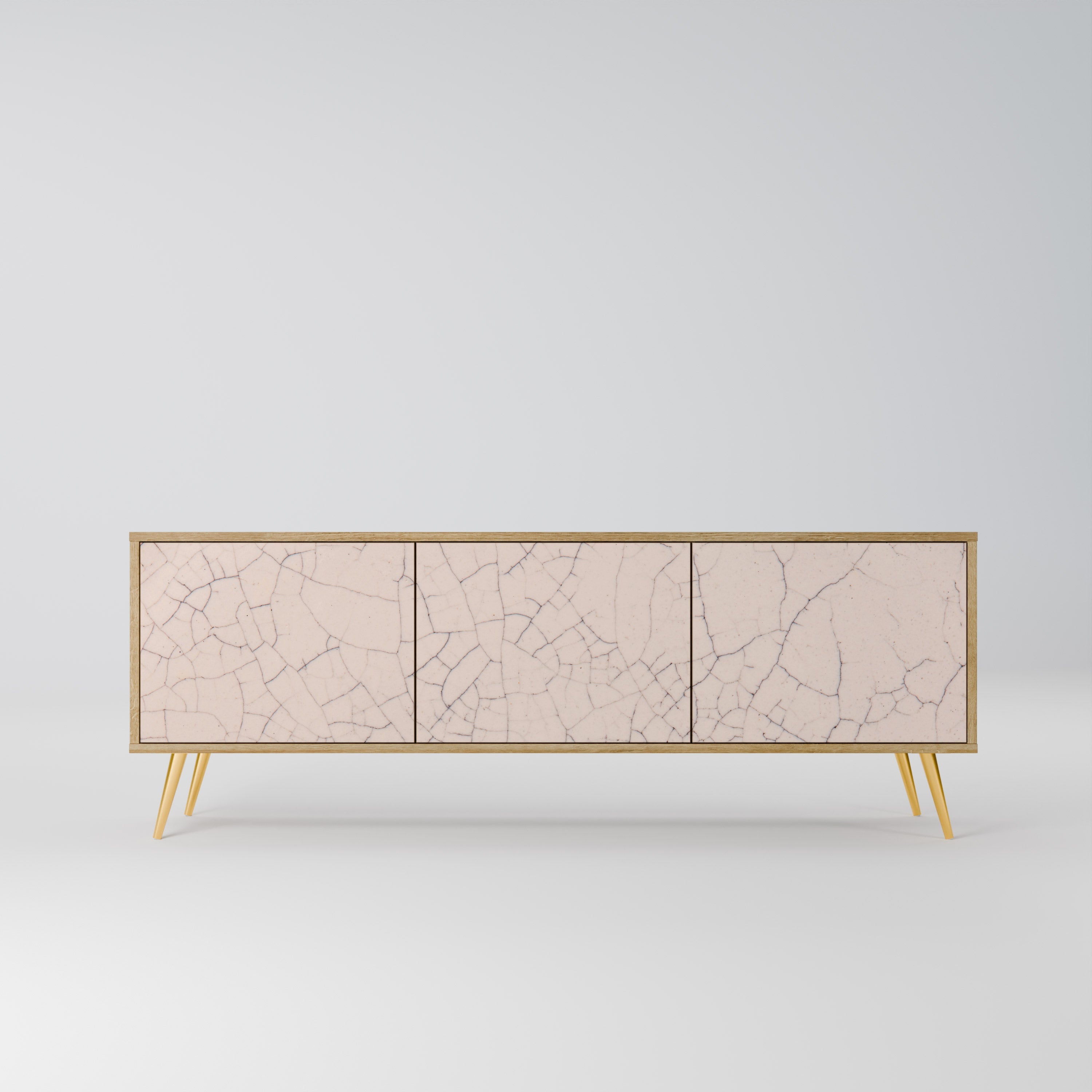 Βάση τηλεόρασης 3 θυρών CERAMIC TEXTURE σε όψη δρυός