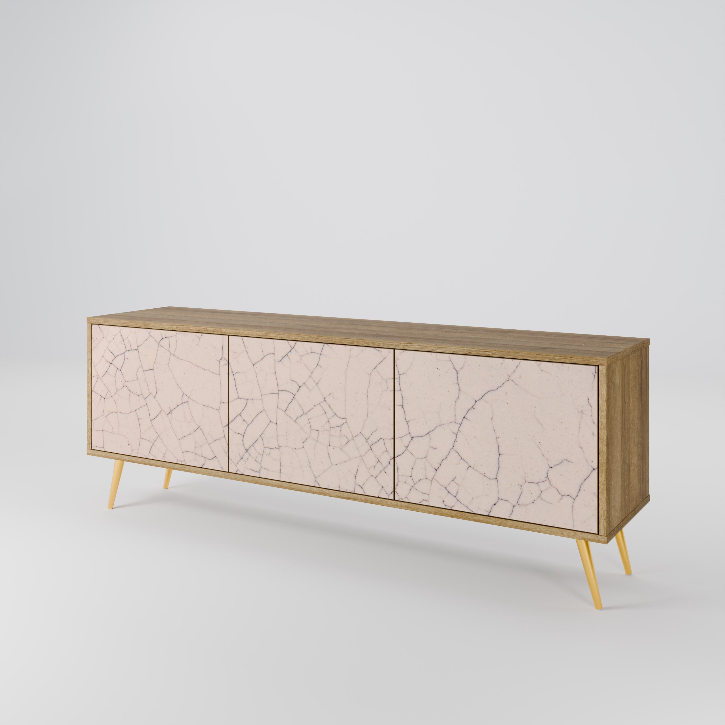 Βάση τηλεόρασης 3 θυρών CERAMIC TEXTURE σε όψη δρυός