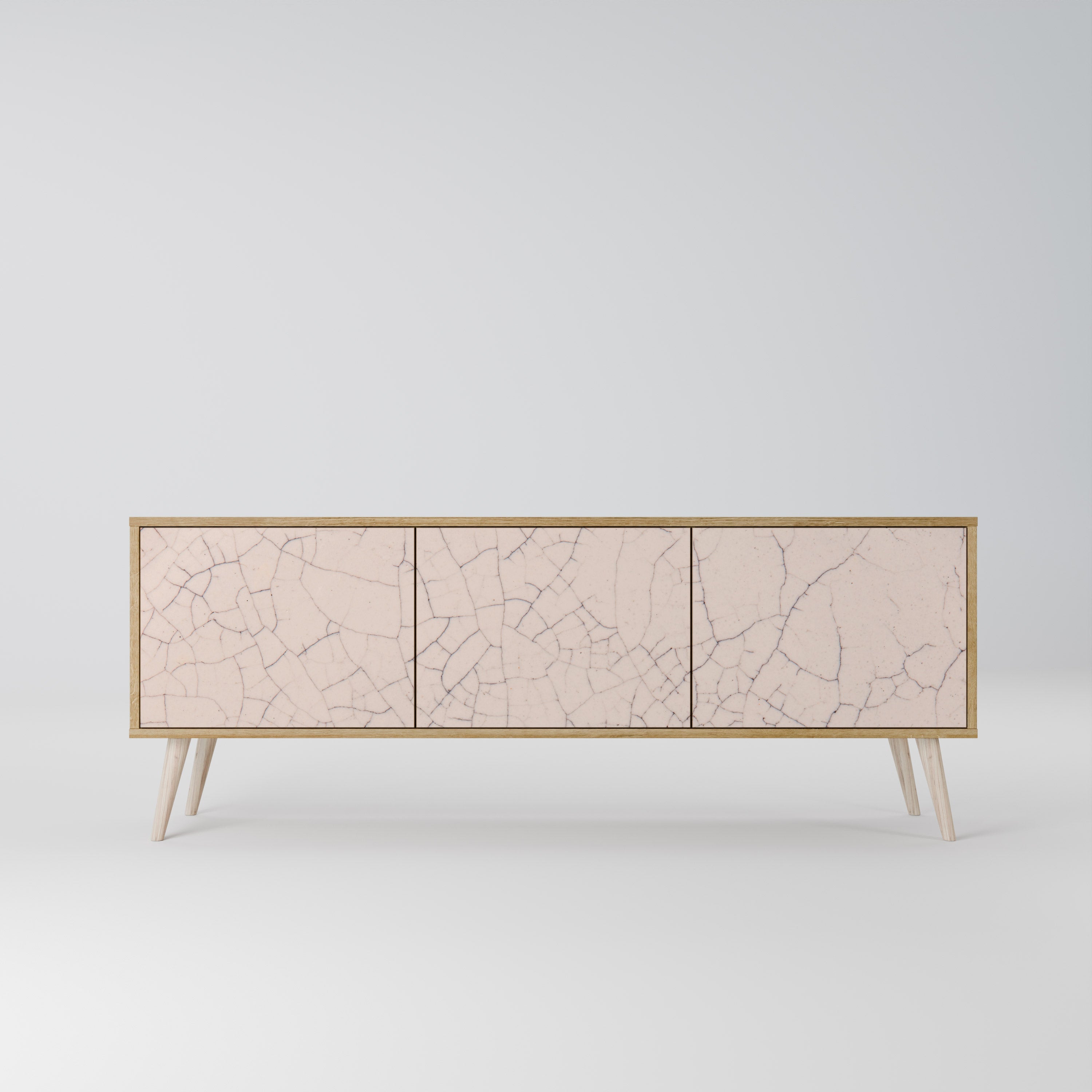 Βάση τηλεόρασης 3 θυρών CERAMIC TEXTURE σε όψη δρυός