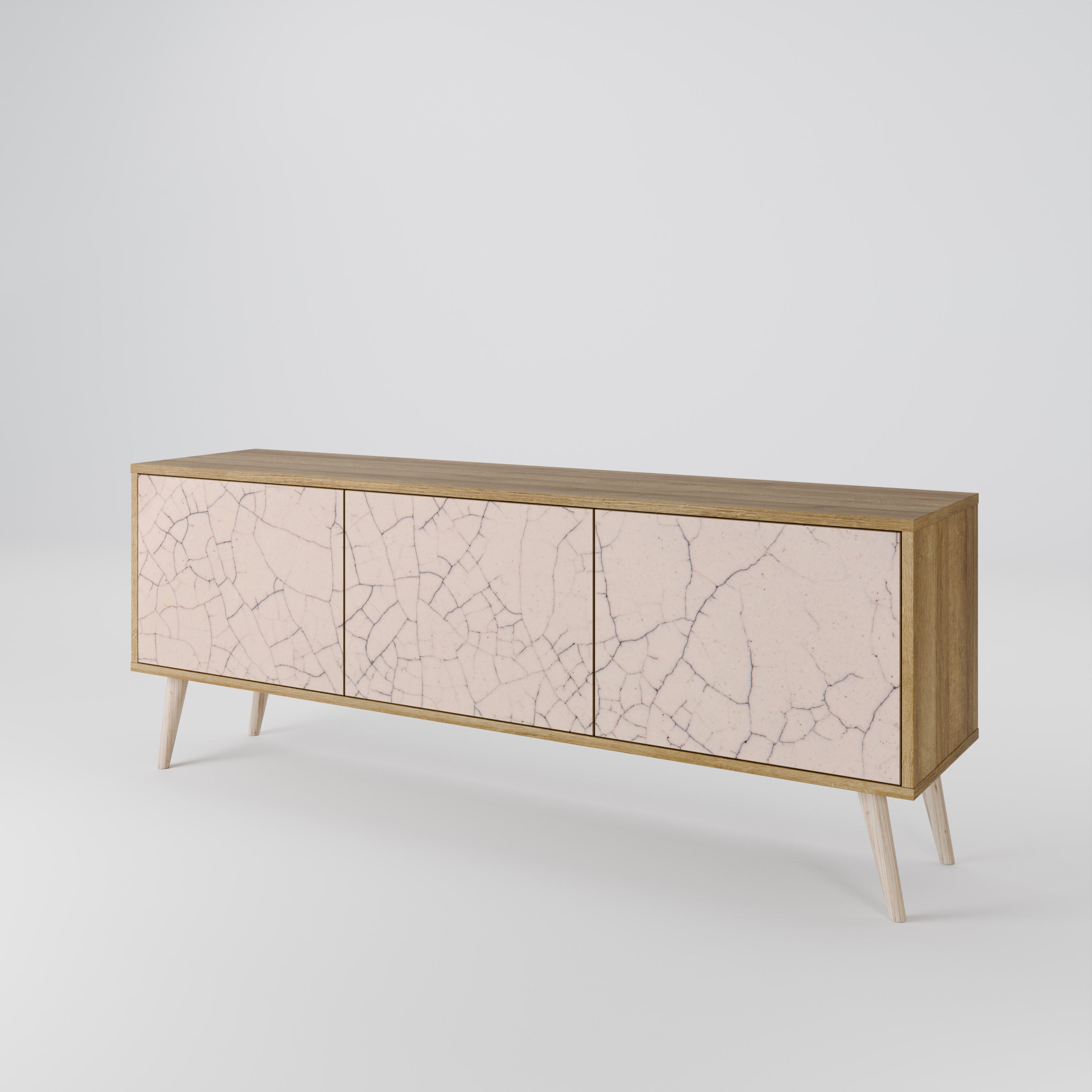 Βάση τηλεόρασης 3 θυρών CERAMIC TEXTURE σε όψη δρυός