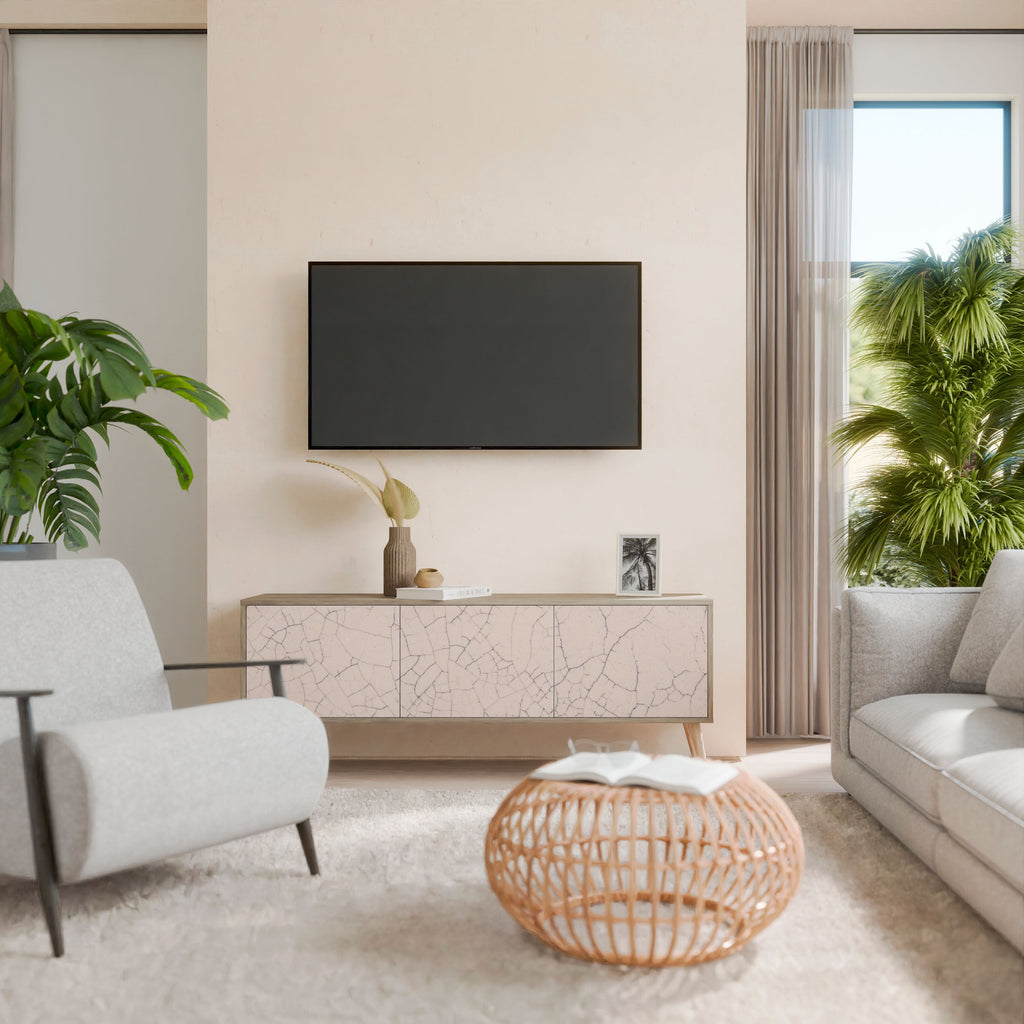 Βάση τηλεόρασης 3 θυρών CERAMIC TEXTURE σε όψη δρυός