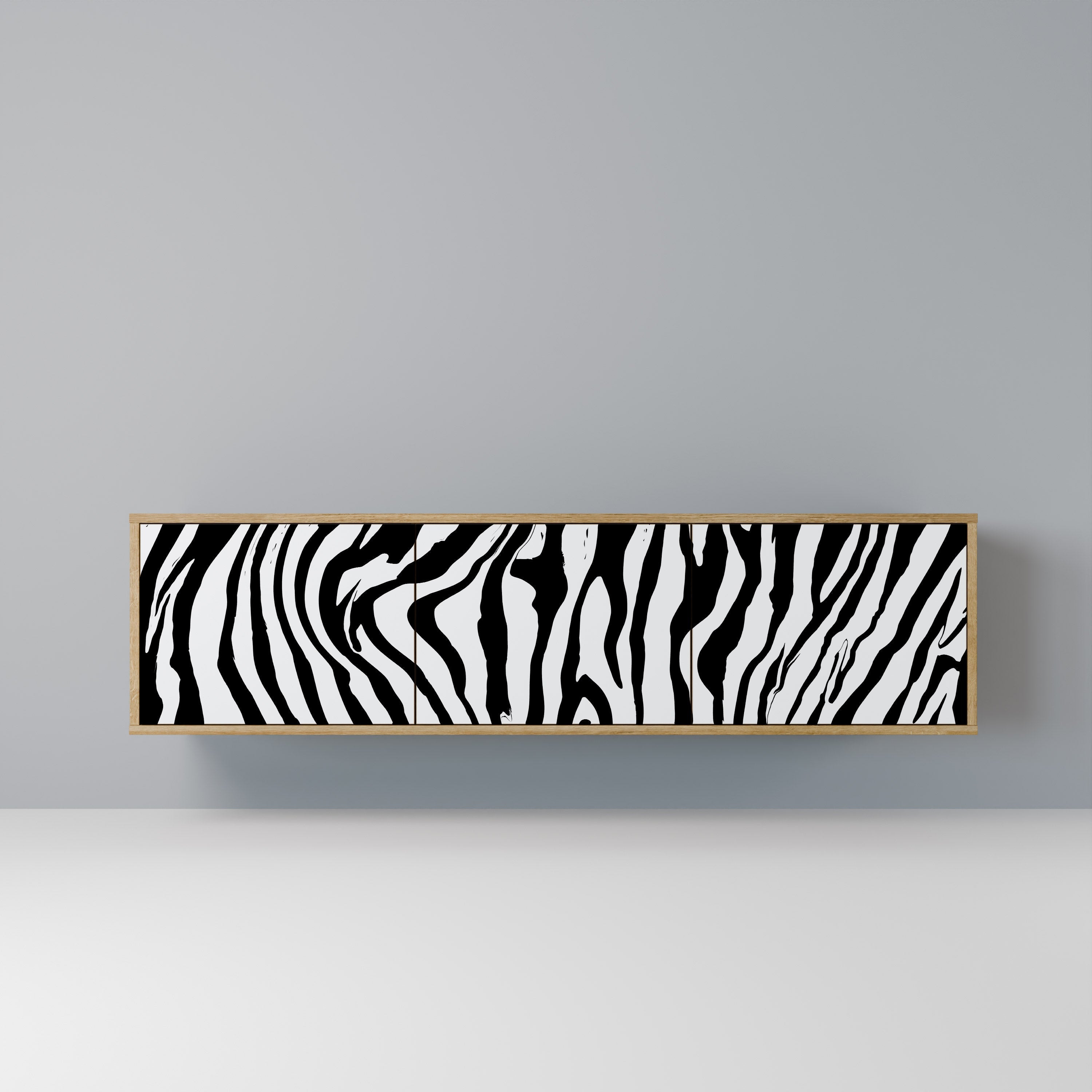 Βάση τηλεόρασης SPLENDID ZEBRA με 3 πόρτες σε εφέ δρυός