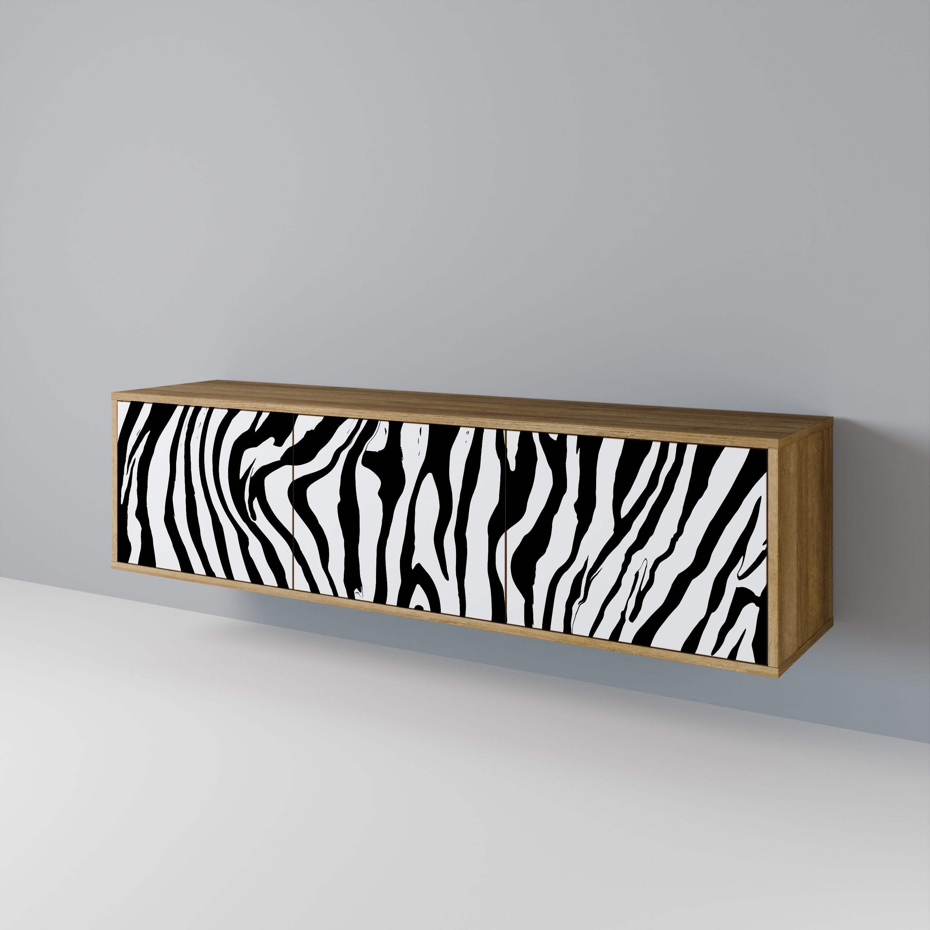 Βάση τηλεόρασης SPLENDID ZEBRA με 3 πόρτες σε εφέ δρυός