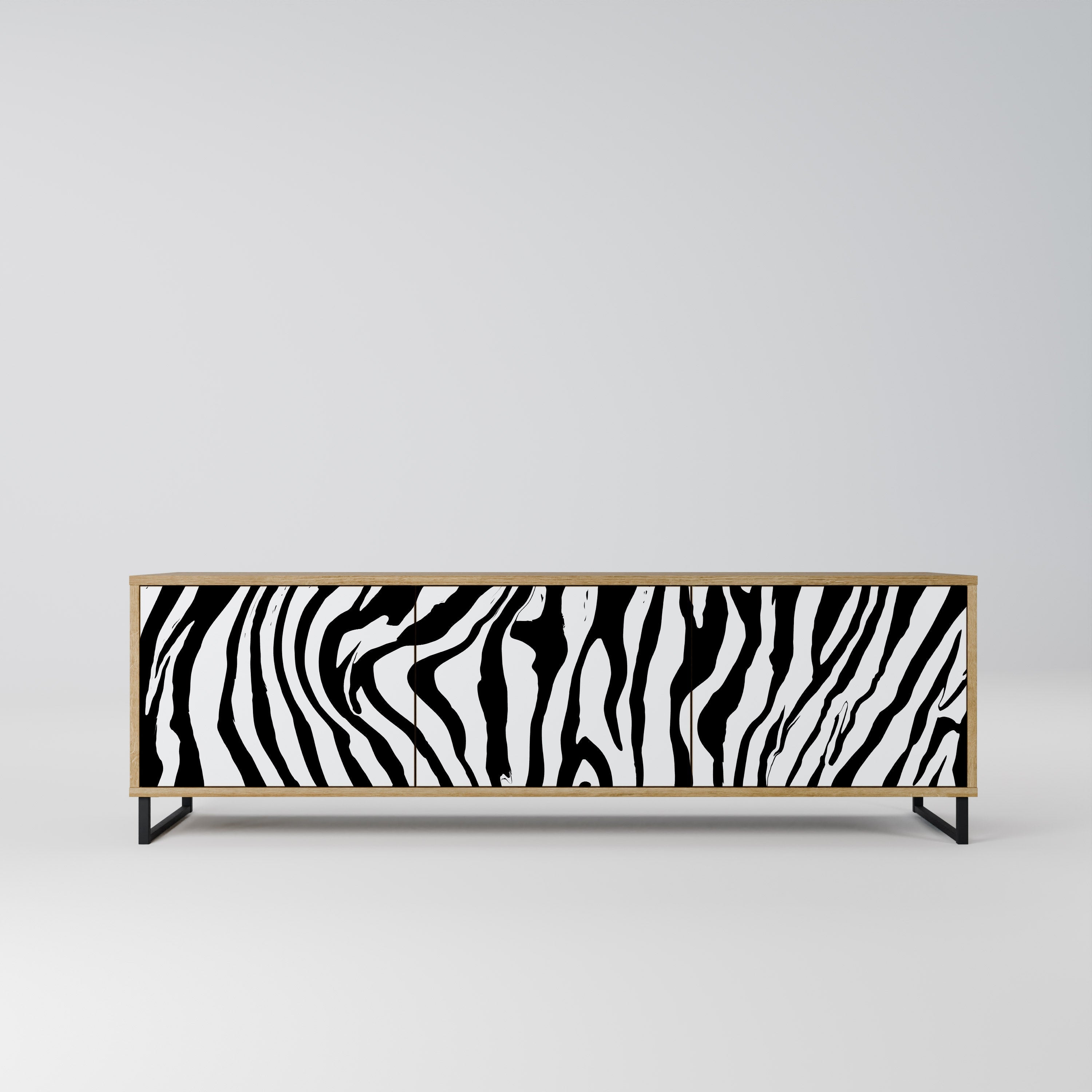 Βάση τηλεόρασης SPLENDID ZEBRA με 3 πόρτες σε εφέ δρυός