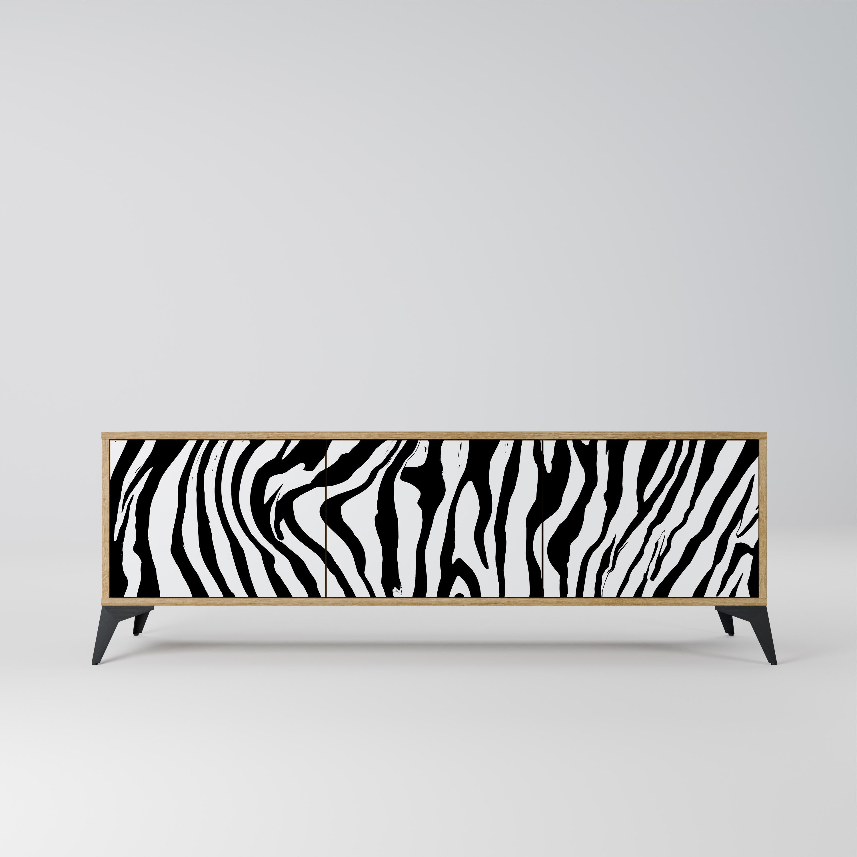 Βάση τηλεόρασης SPLENDID ZEBRA με 3 πόρτες σε εφέ δρυός