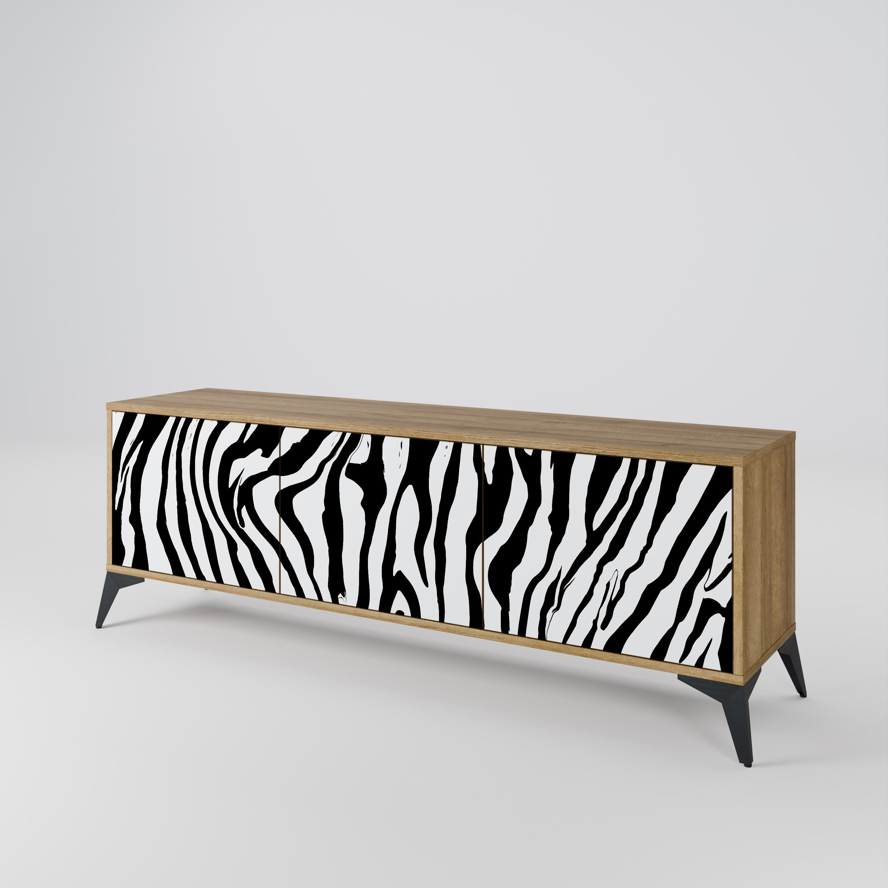 Βάση τηλεόρασης SPLENDID ZEBRA με 3 πόρτες σε εφέ δρυός