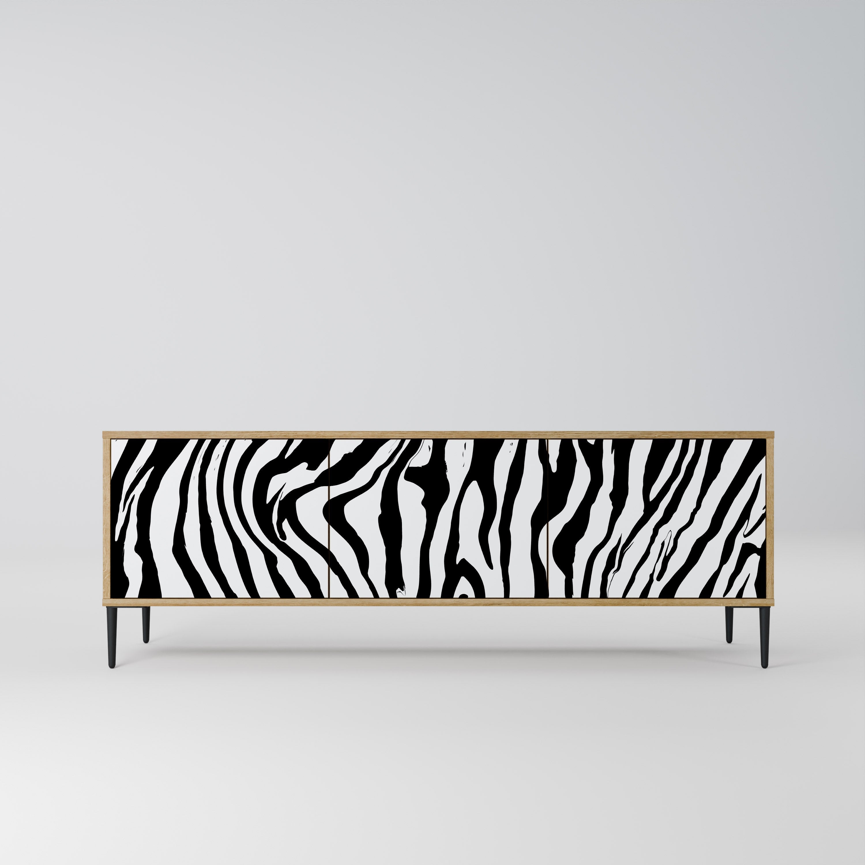 Βάση τηλεόρασης SPLENDID ZEBRA με 3 πόρτες σε εφέ δρυός