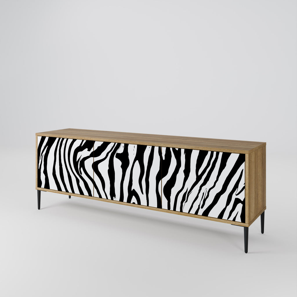 Βάση τηλεόρασης SPLENDID ZEBRA με 3 πόρτες σε εφέ δρυός
