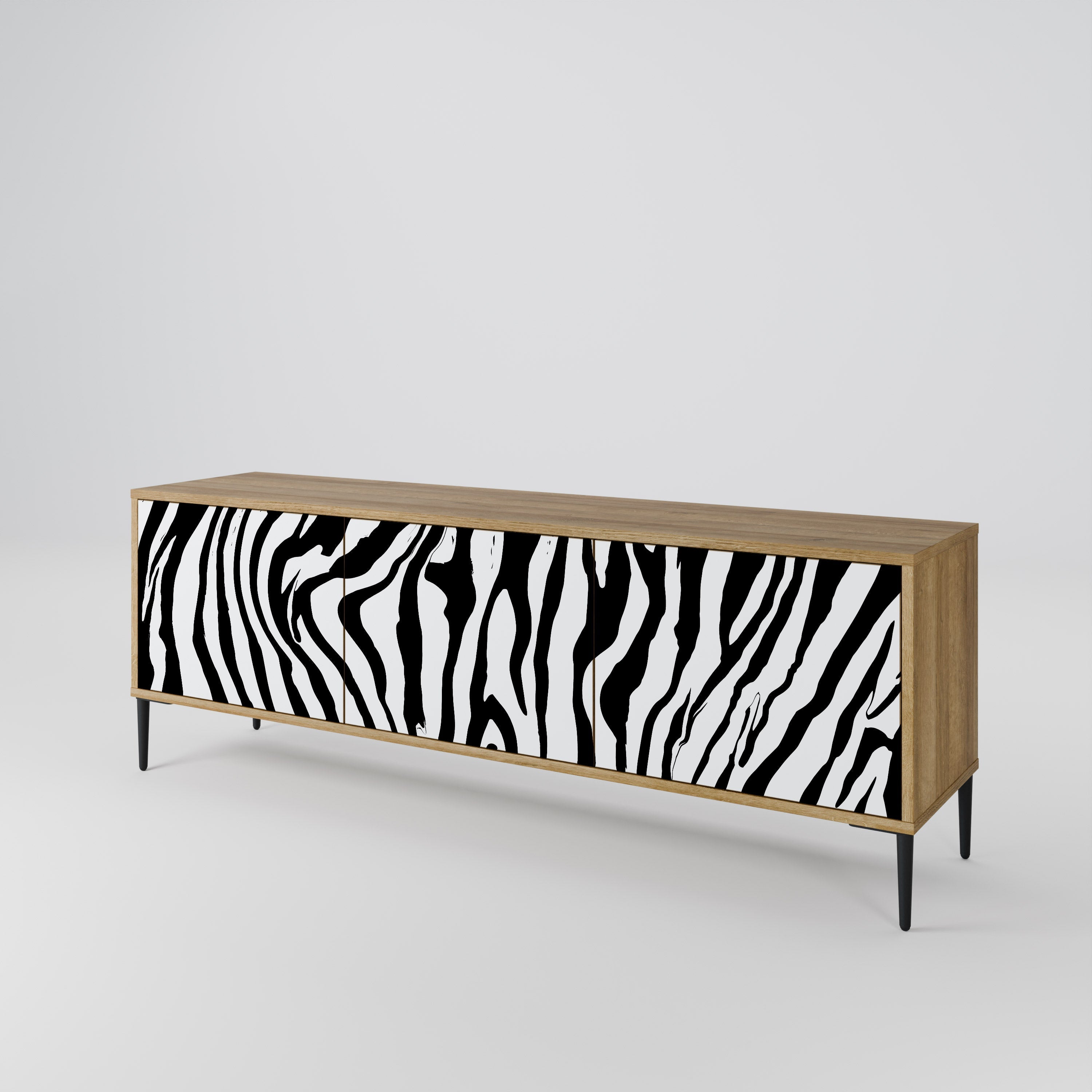 Βάση τηλεόρασης SPLENDID ZEBRA με 3 πόρτες σε εφέ δρυός