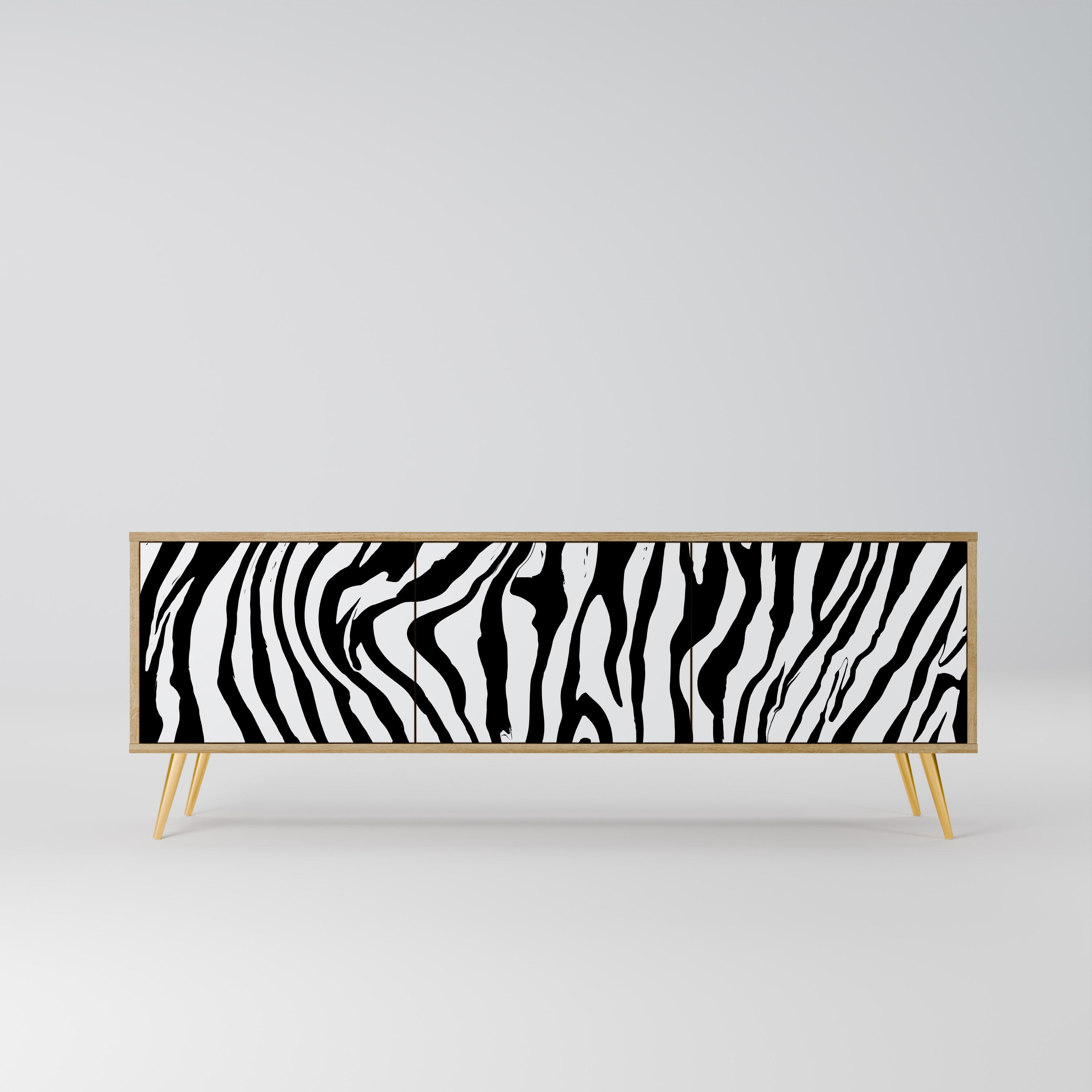 Βάση τηλεόρασης SPLENDID ZEBRA με 3 πόρτες σε εφέ δρυός