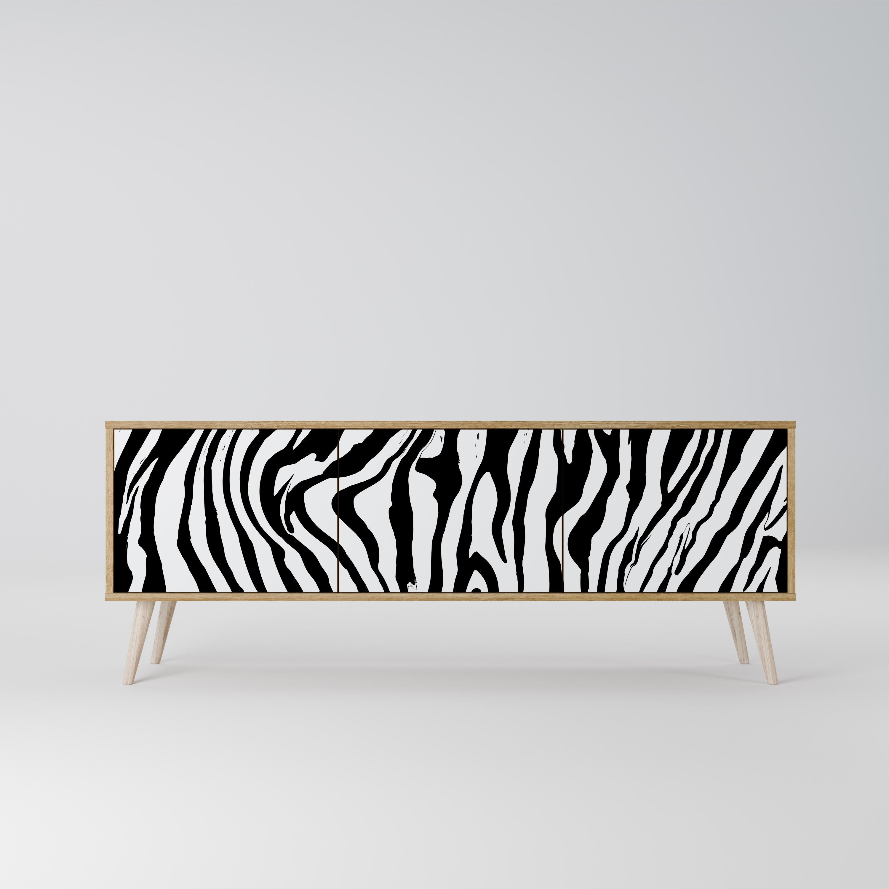 Βάση τηλεόρασης SPLENDID ZEBRA με 3 πόρτες σε εφέ δρυός