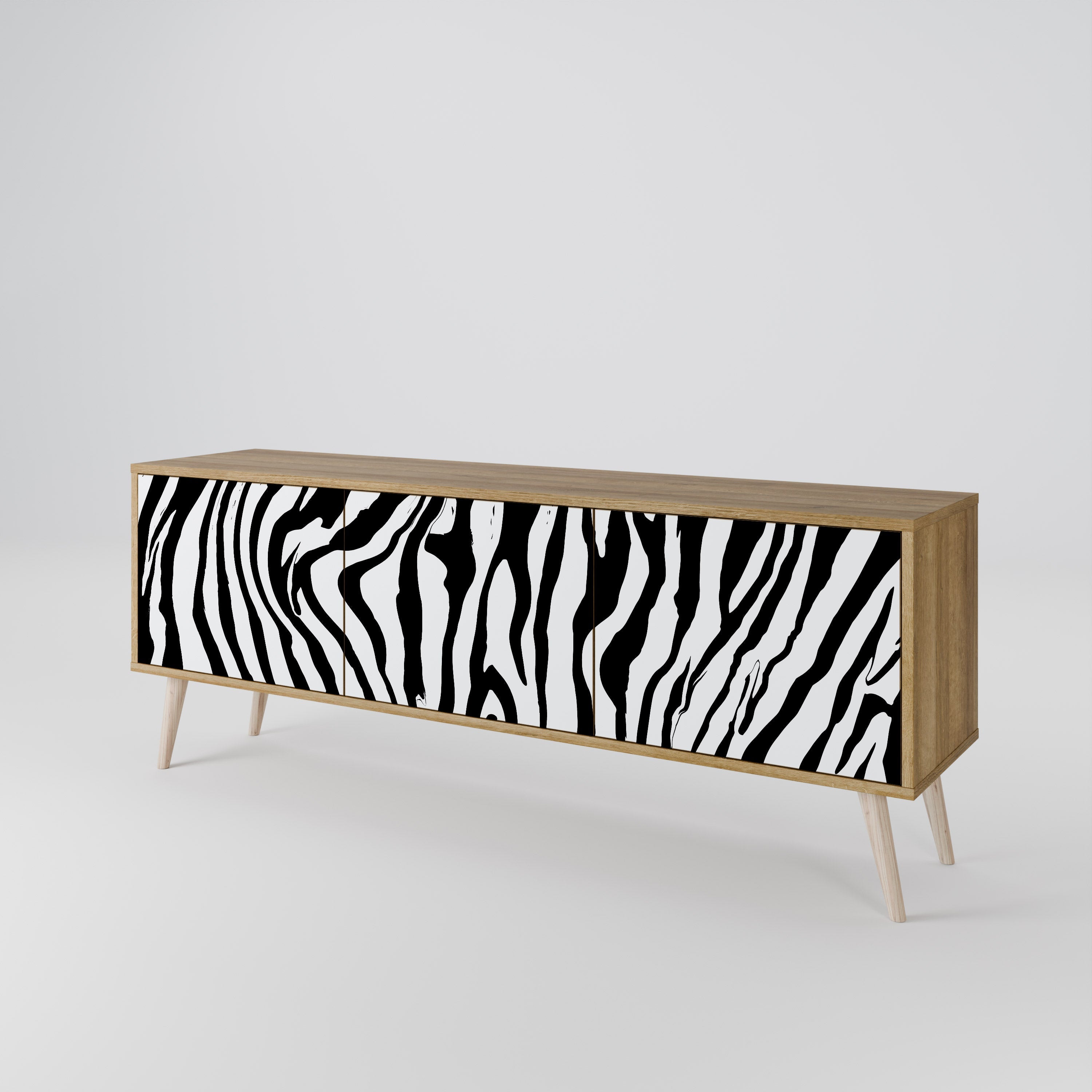 Βάση τηλεόρασης SPLENDID ZEBRA με 3 πόρτες σε εφέ δρυός